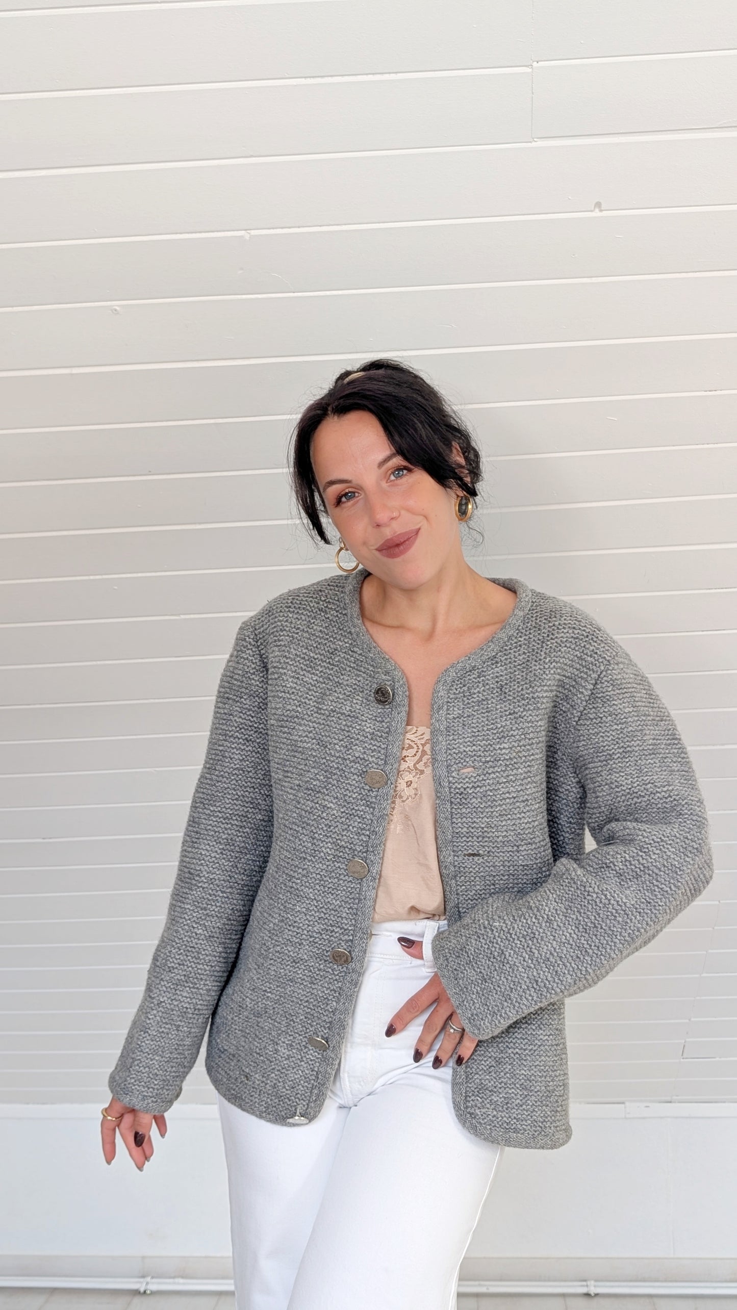 Cardigan/veste pure laine T40