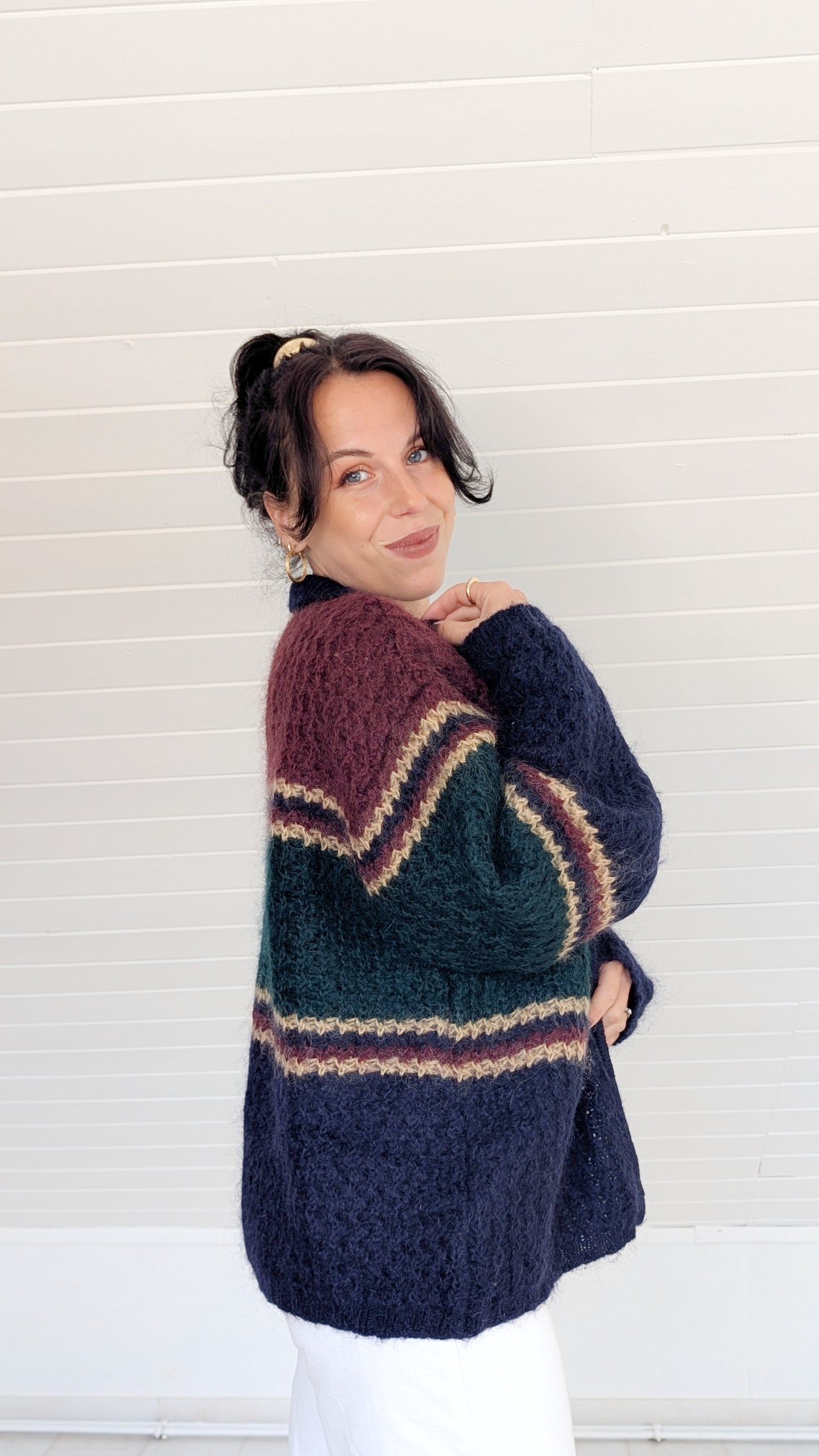 Cardigan laine et mohair 80s T40-42