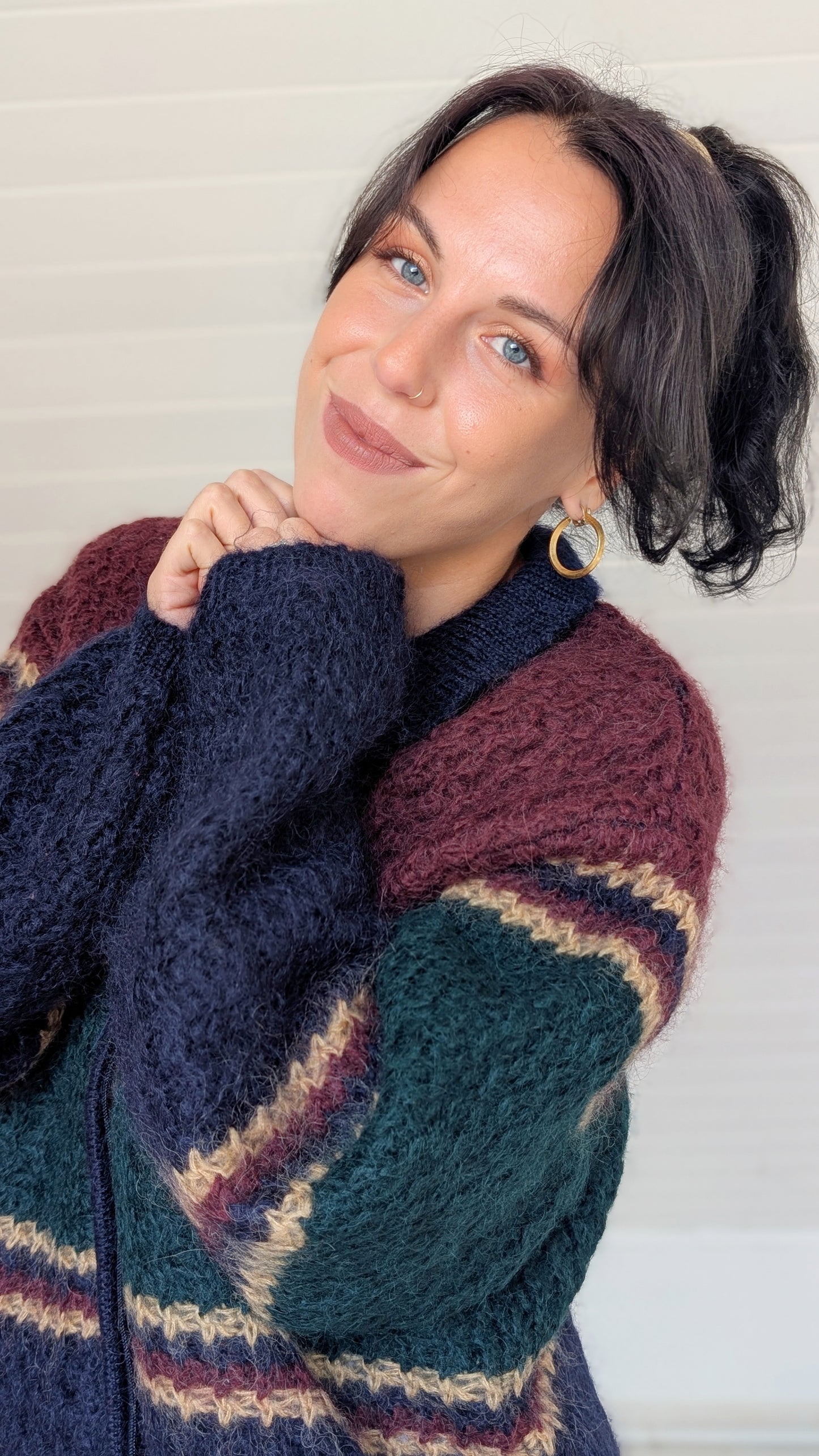 Cardigan laine et mohair 80s T40-42