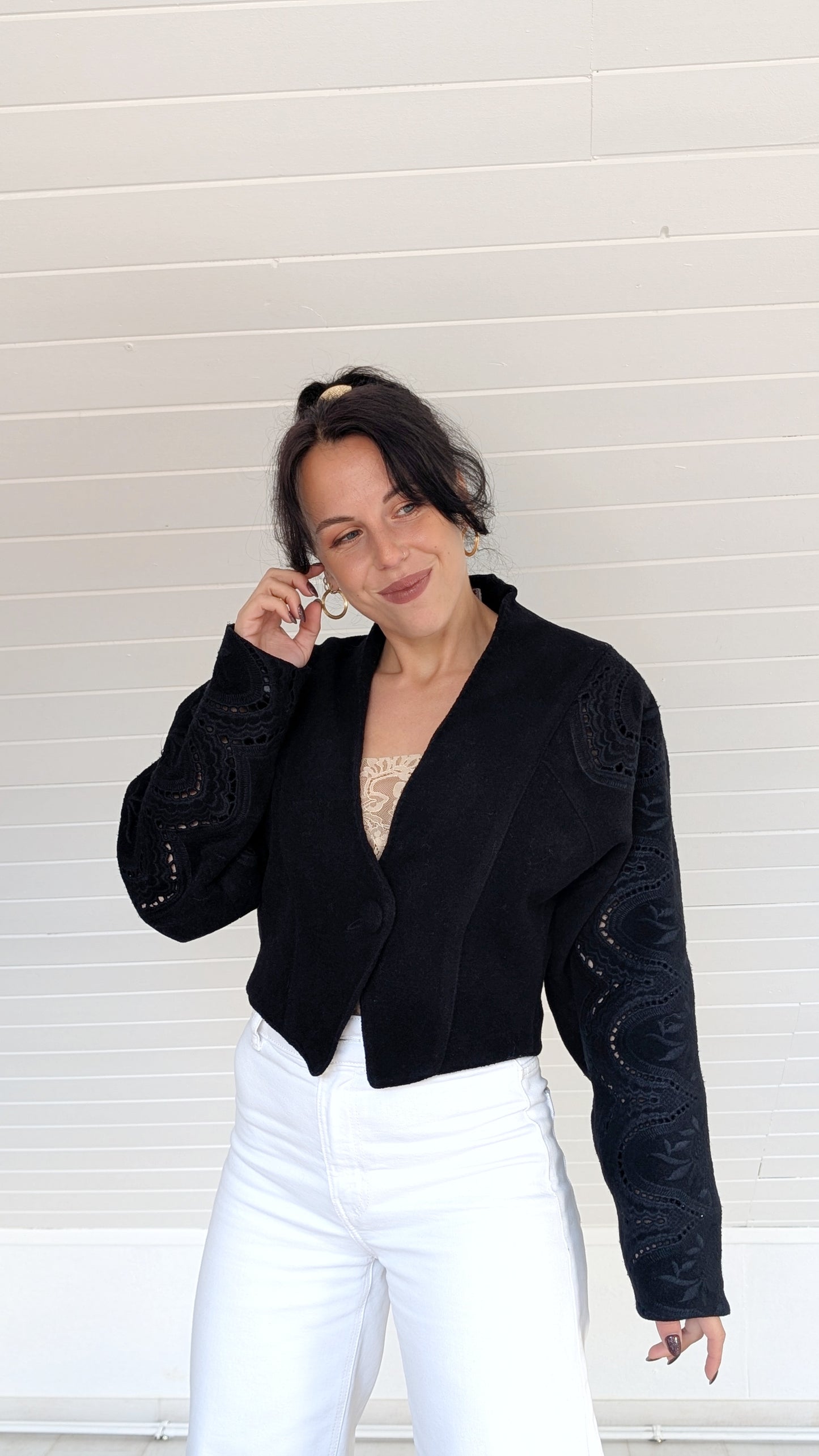 Veste laine cachemire angora 80s T38-40