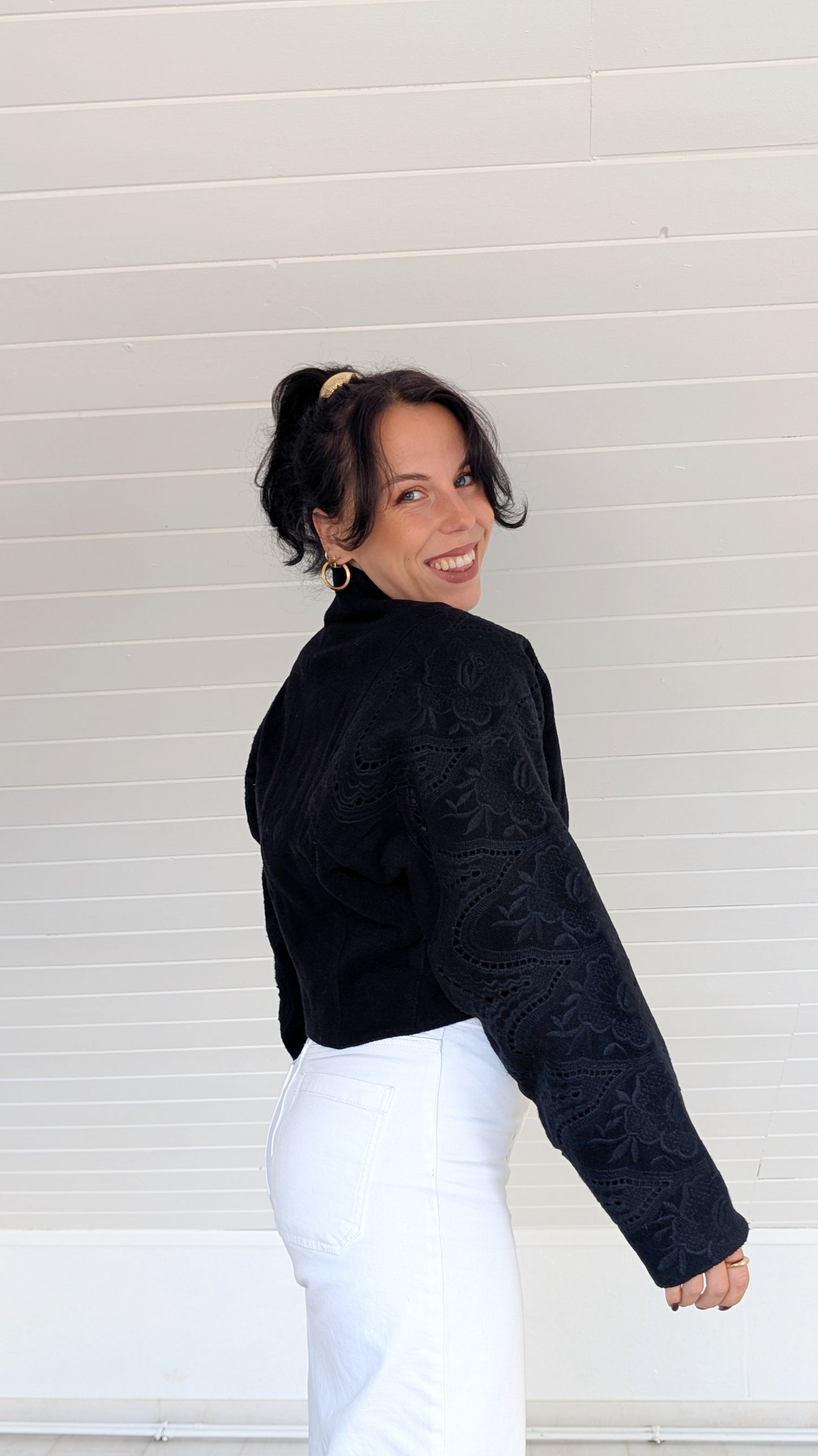 Veste laine cachemire angora 80s T38-40