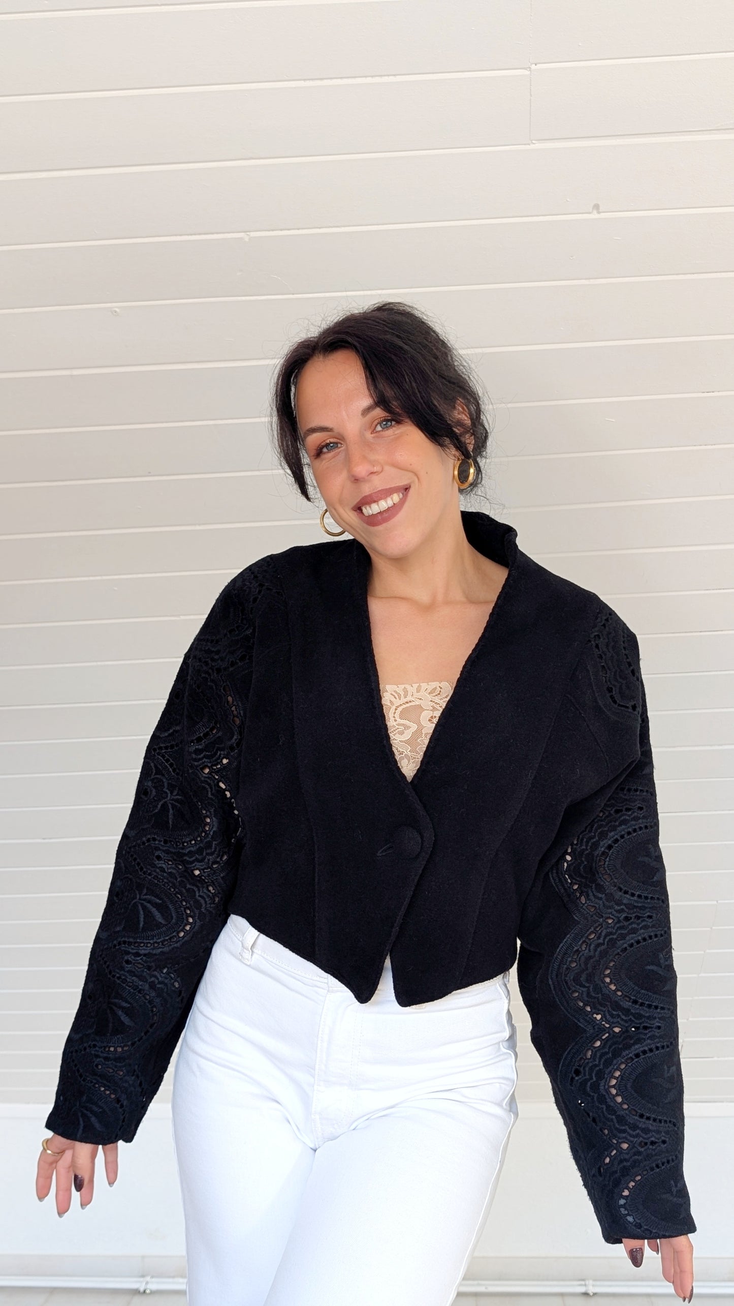 Veste laine cachemire angora 80s T38-40