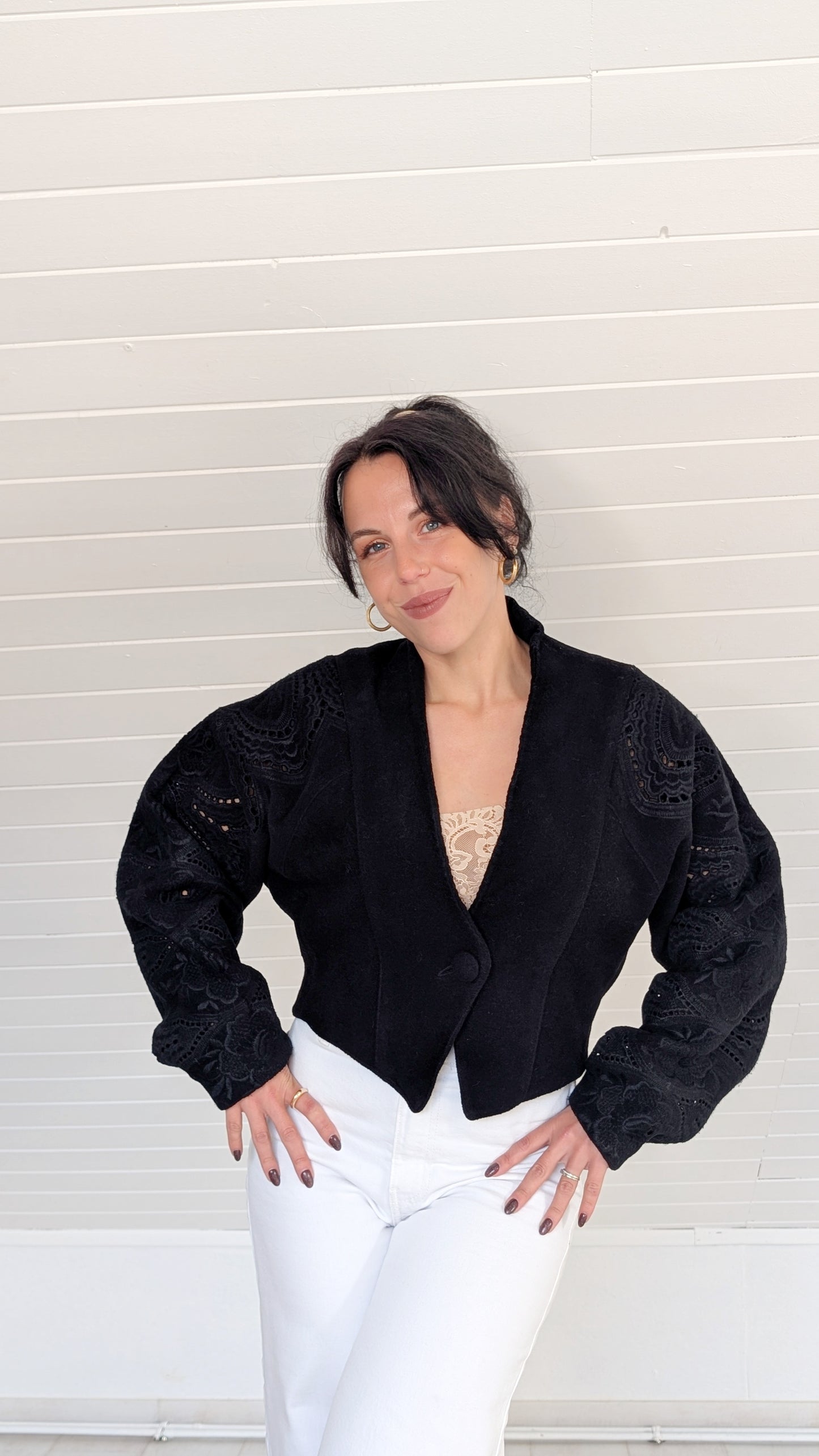 Veste laine cachemire angora 80s T38-40