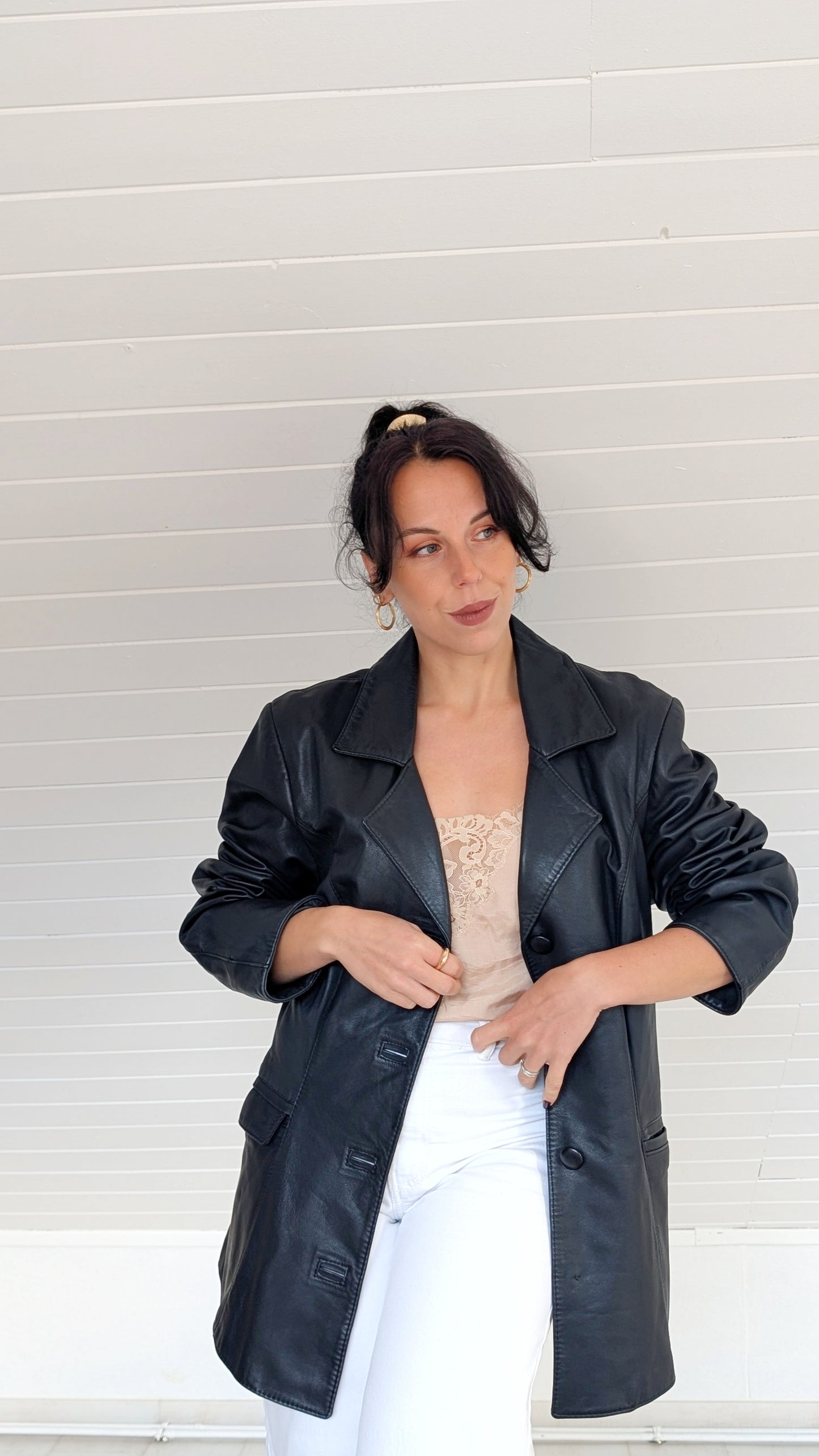 Veste cuir 90s T40