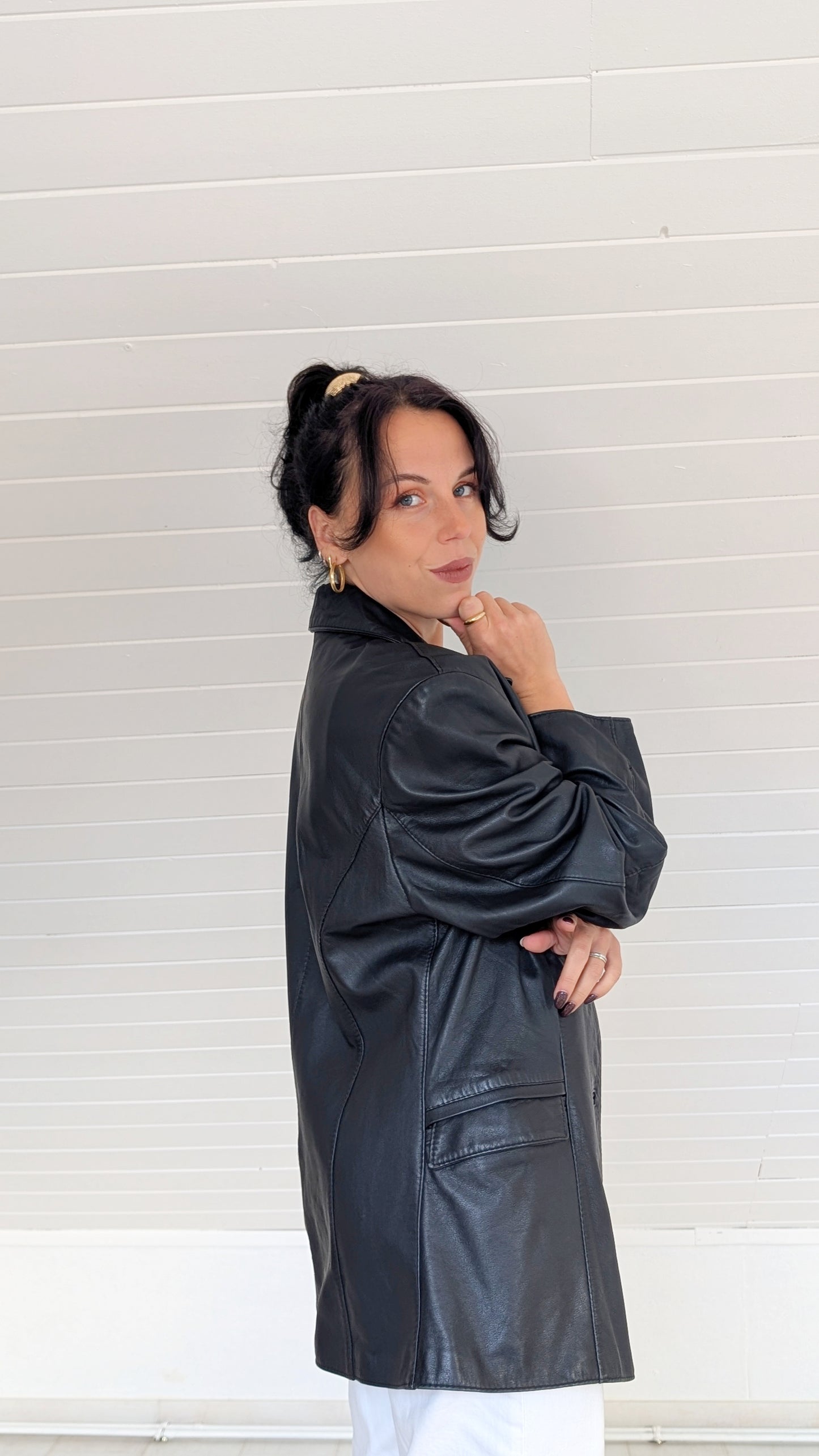 Veste cuir 90s T40