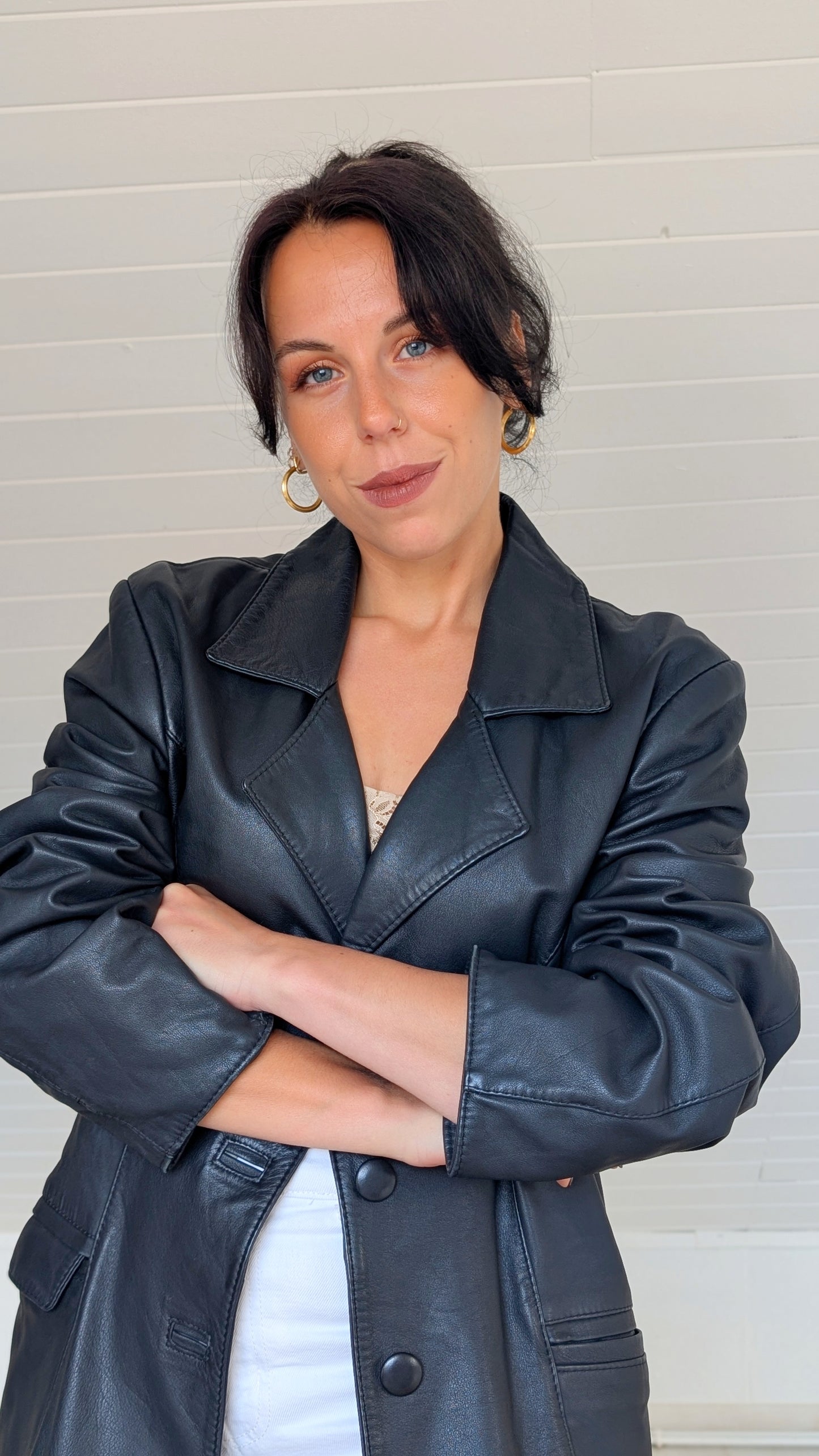Veste cuir 90s T40