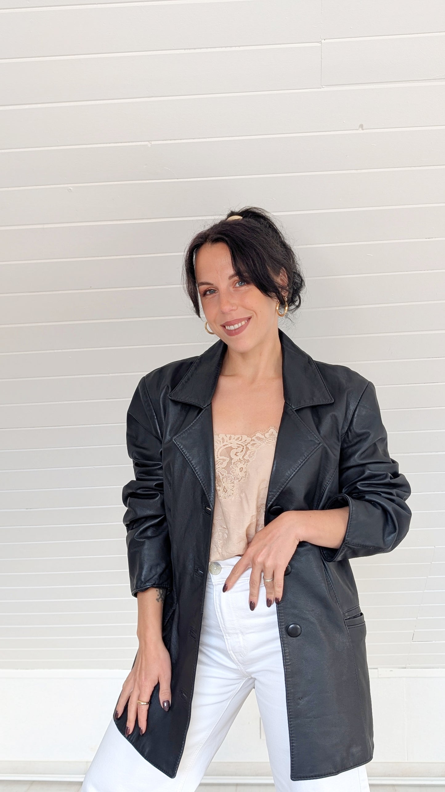 Veste cuir 90s T40