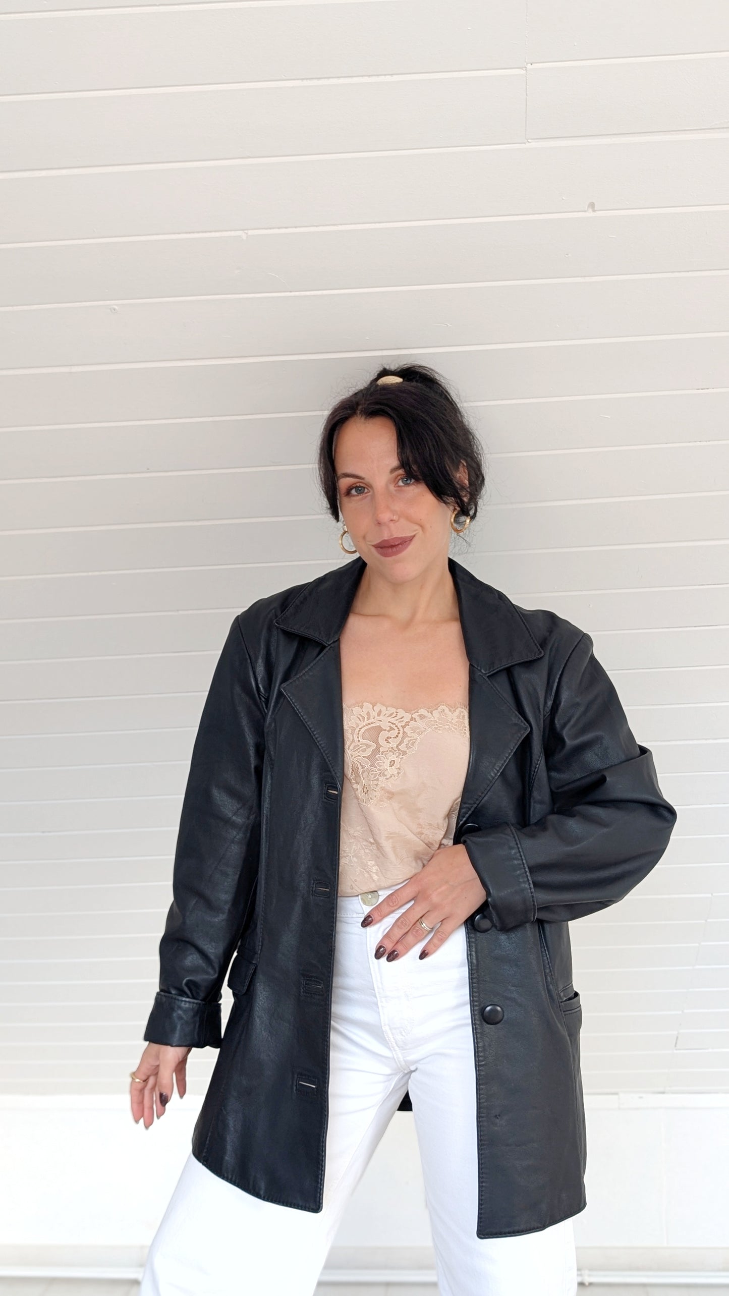 Veste cuir 90s T40