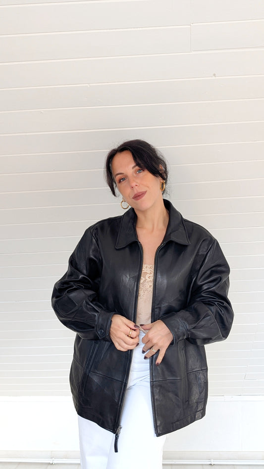 Veste bombers cuir d'agneau T42