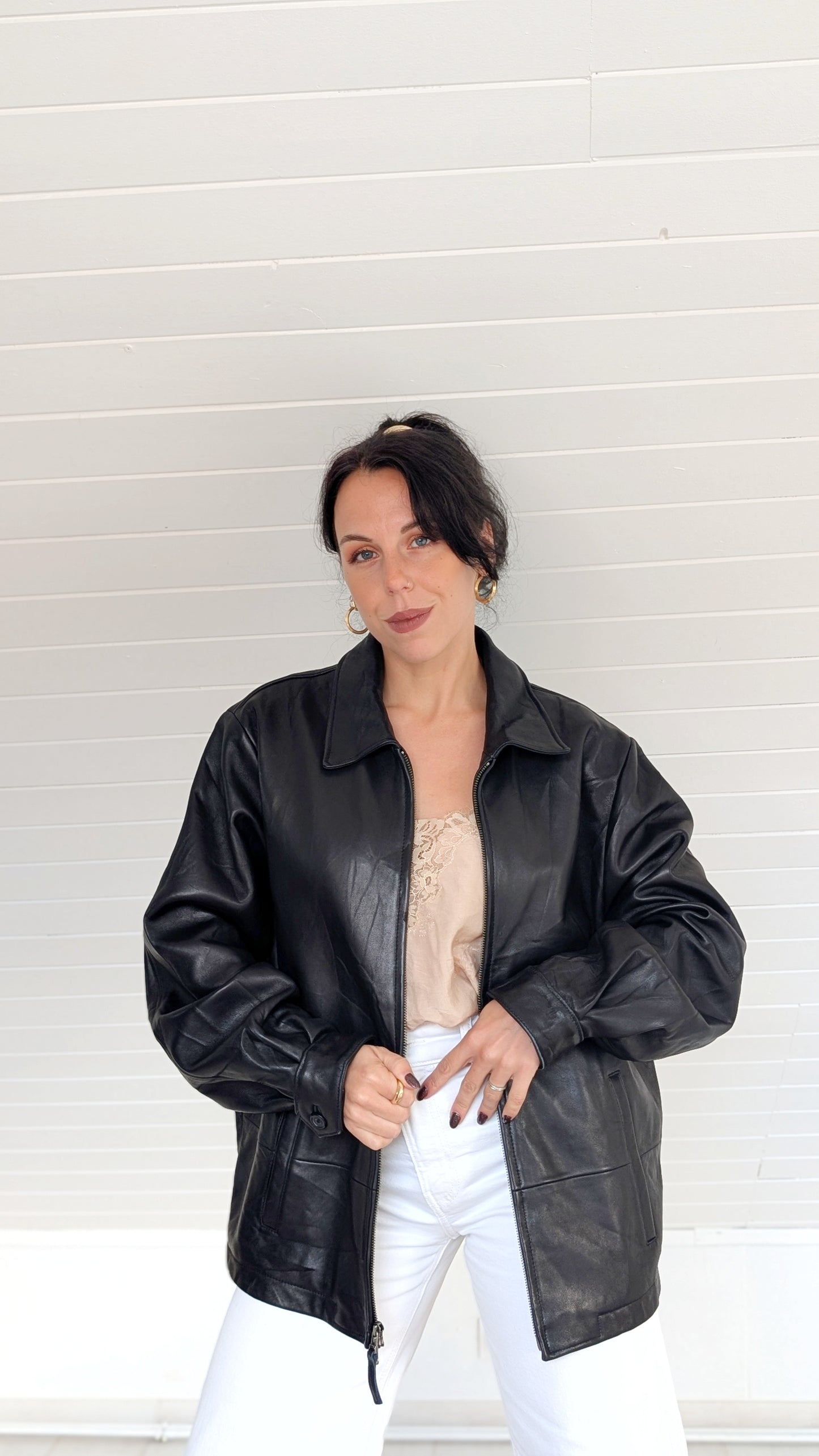 Veste bombers cuir d'agneau T42