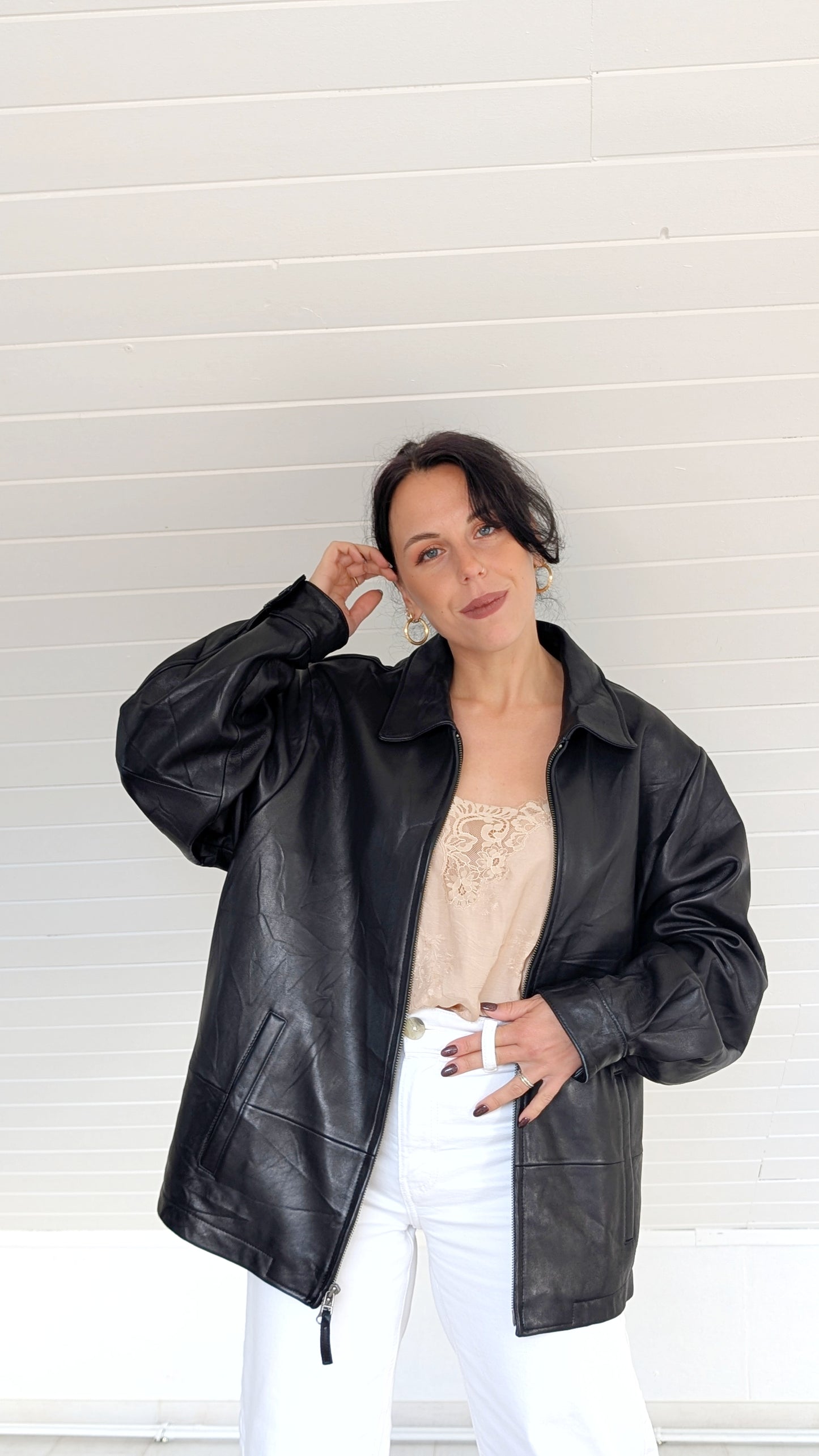 Veste bombers cuir d'agneau T42