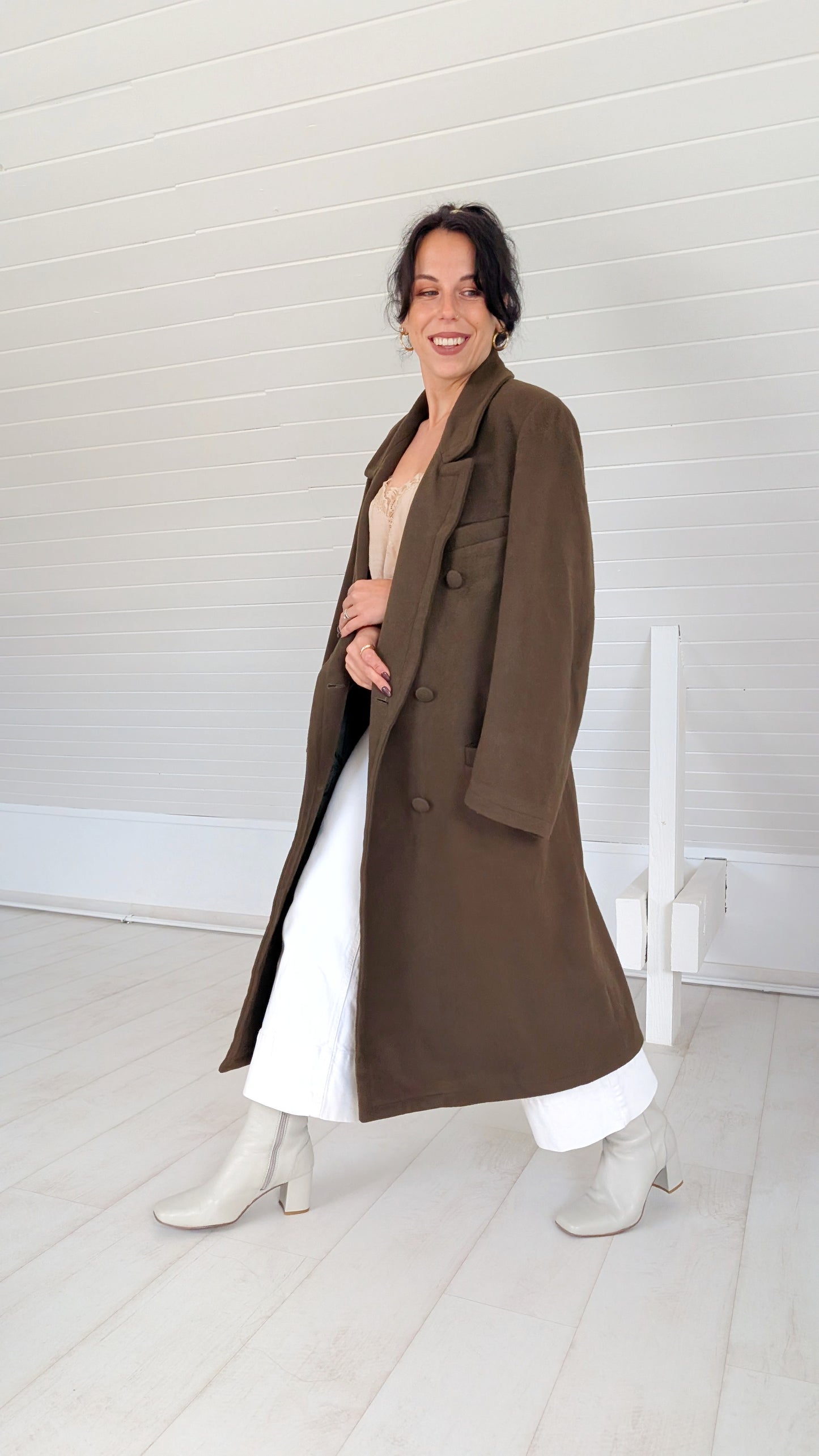 Manteau laine et cachemire 80s T42