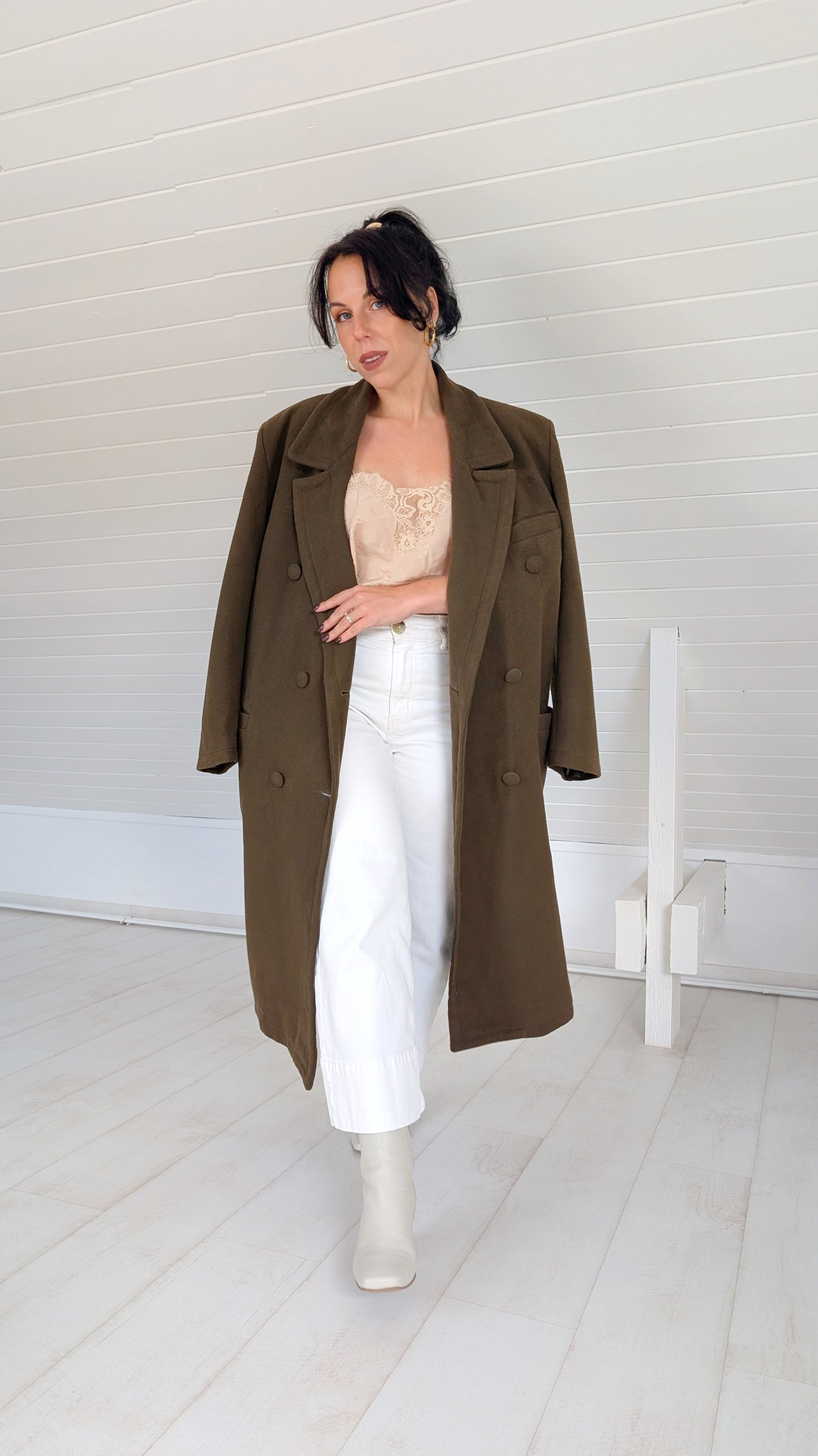 Manteau laine et cachemire 80s T42