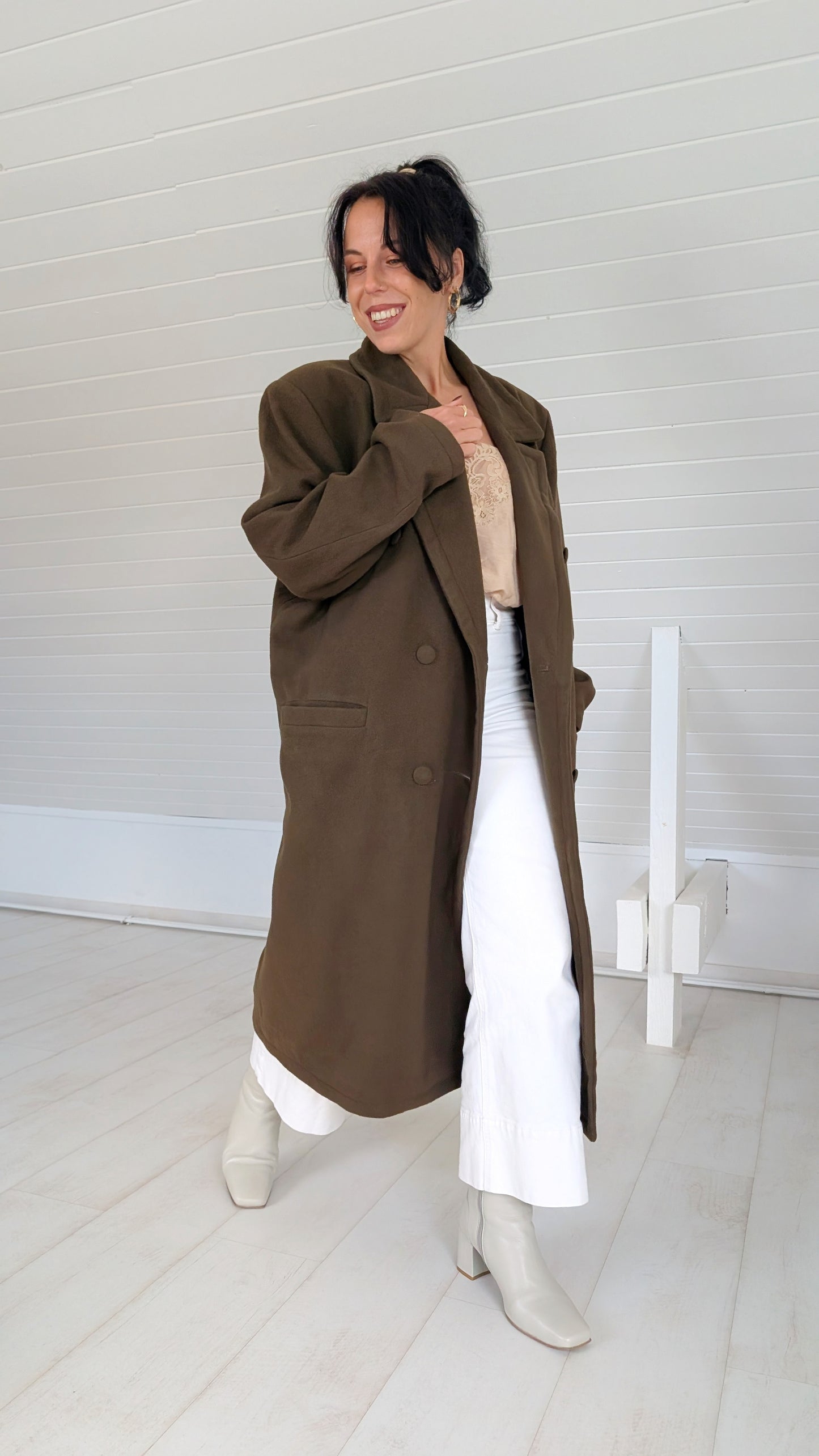 Manteau laine et cachemire 80s T42