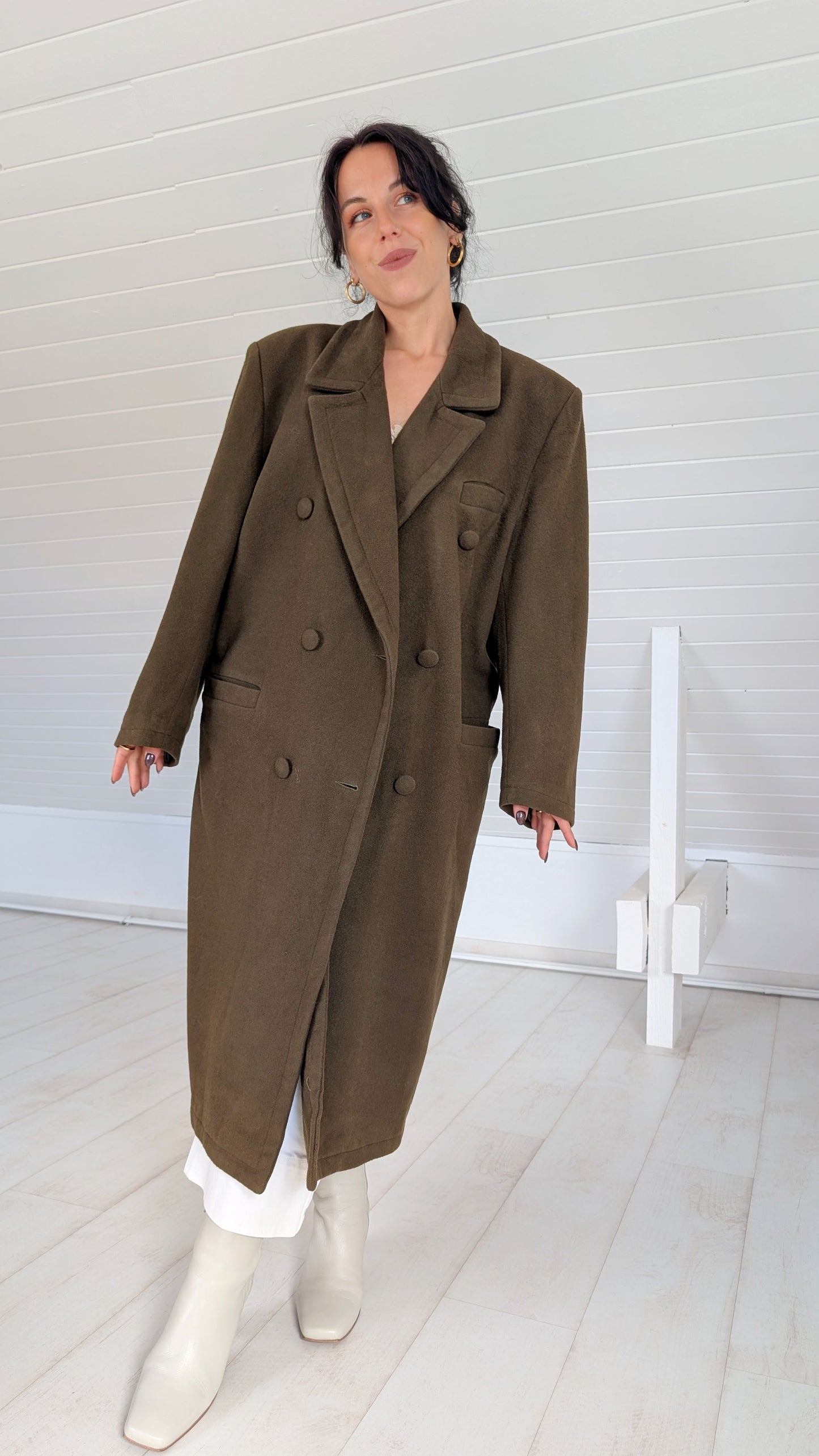 Manteau laine et cachemire 80s T42