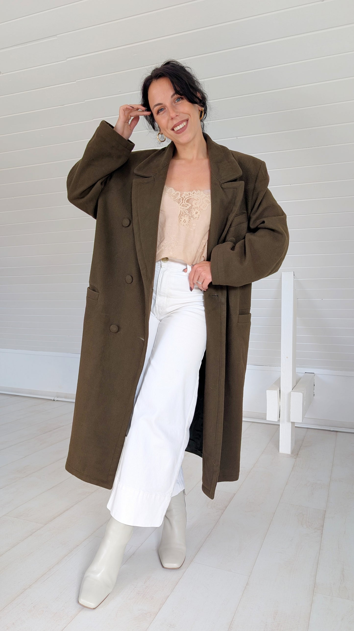 Manteau laine et cachemire 80s T42