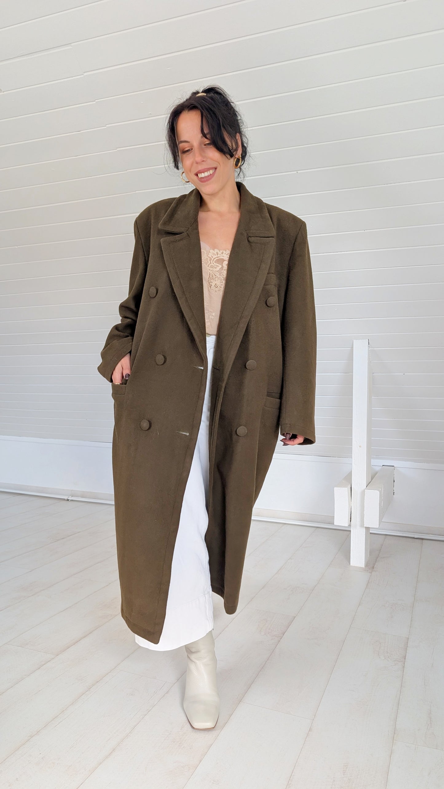 Manteau laine et cachemire 80s T42