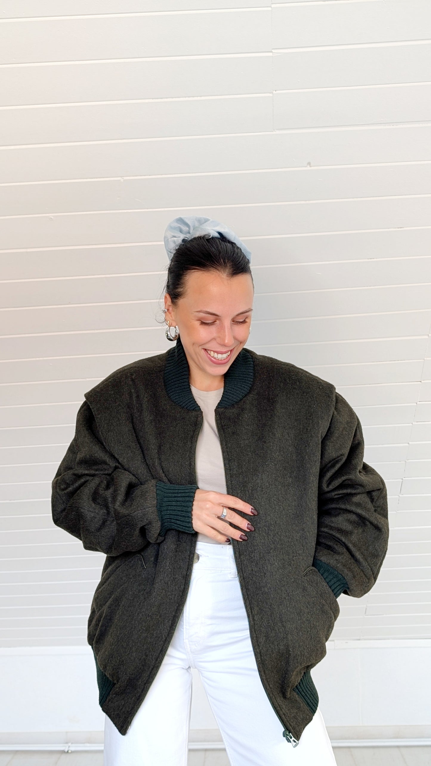Veste bombers laine 80s T42