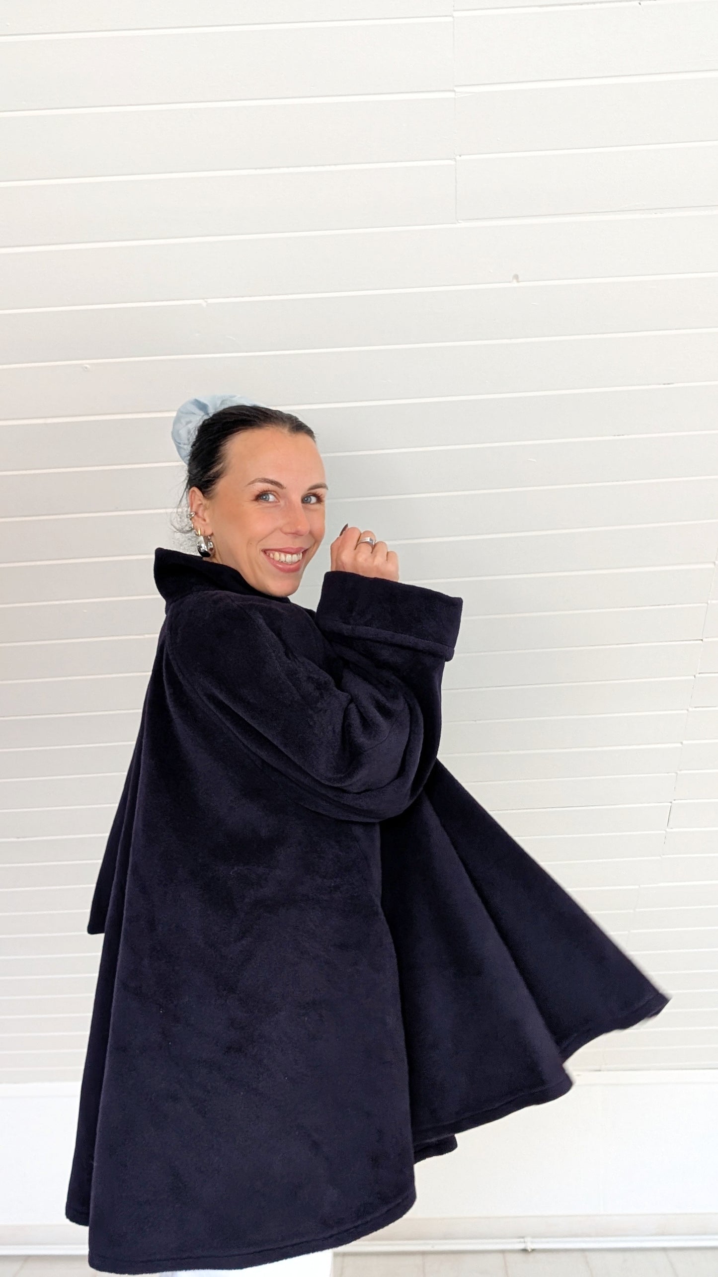 Manteau ample pure laine jusqu'à un 42-44
