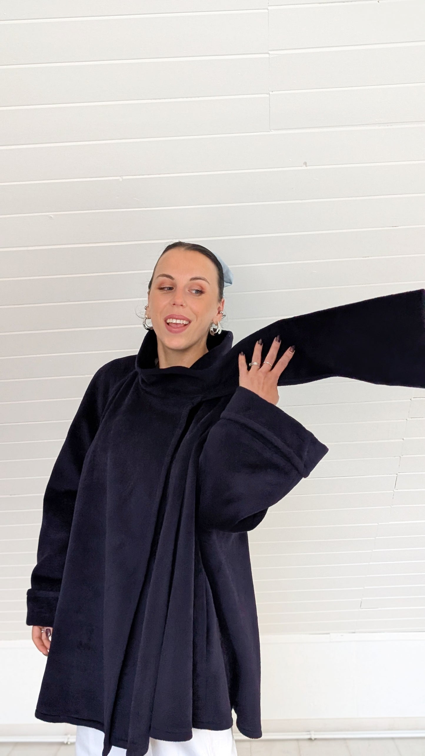 Manteau ample pure laine jusqu'à un 42-44