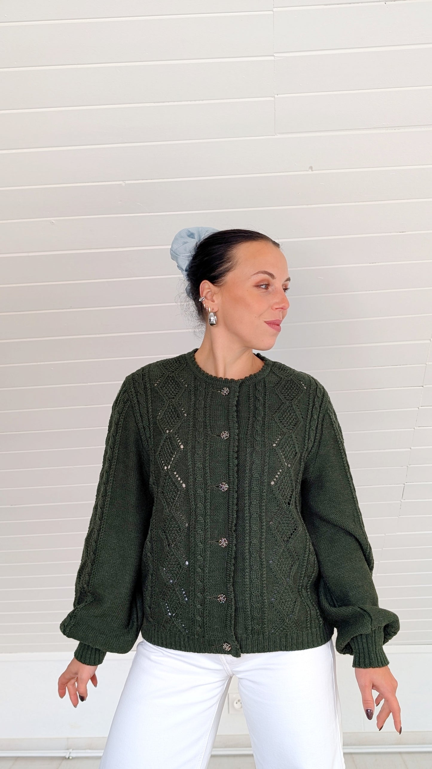 Cardigan autrichien pure laine rare T38-40