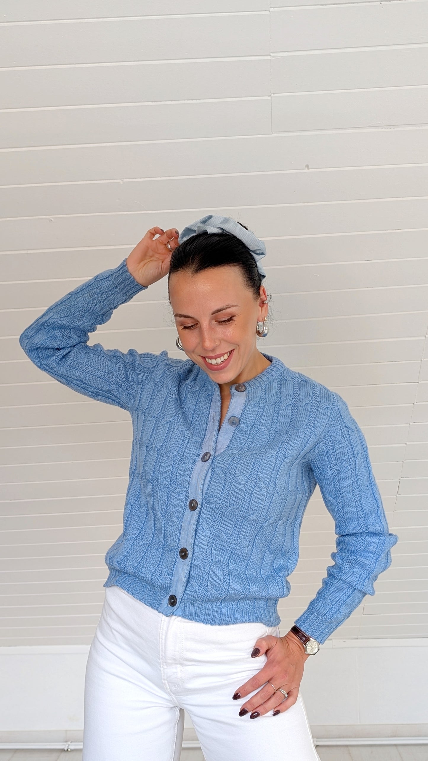 Cardigan pure laine made in USA T36