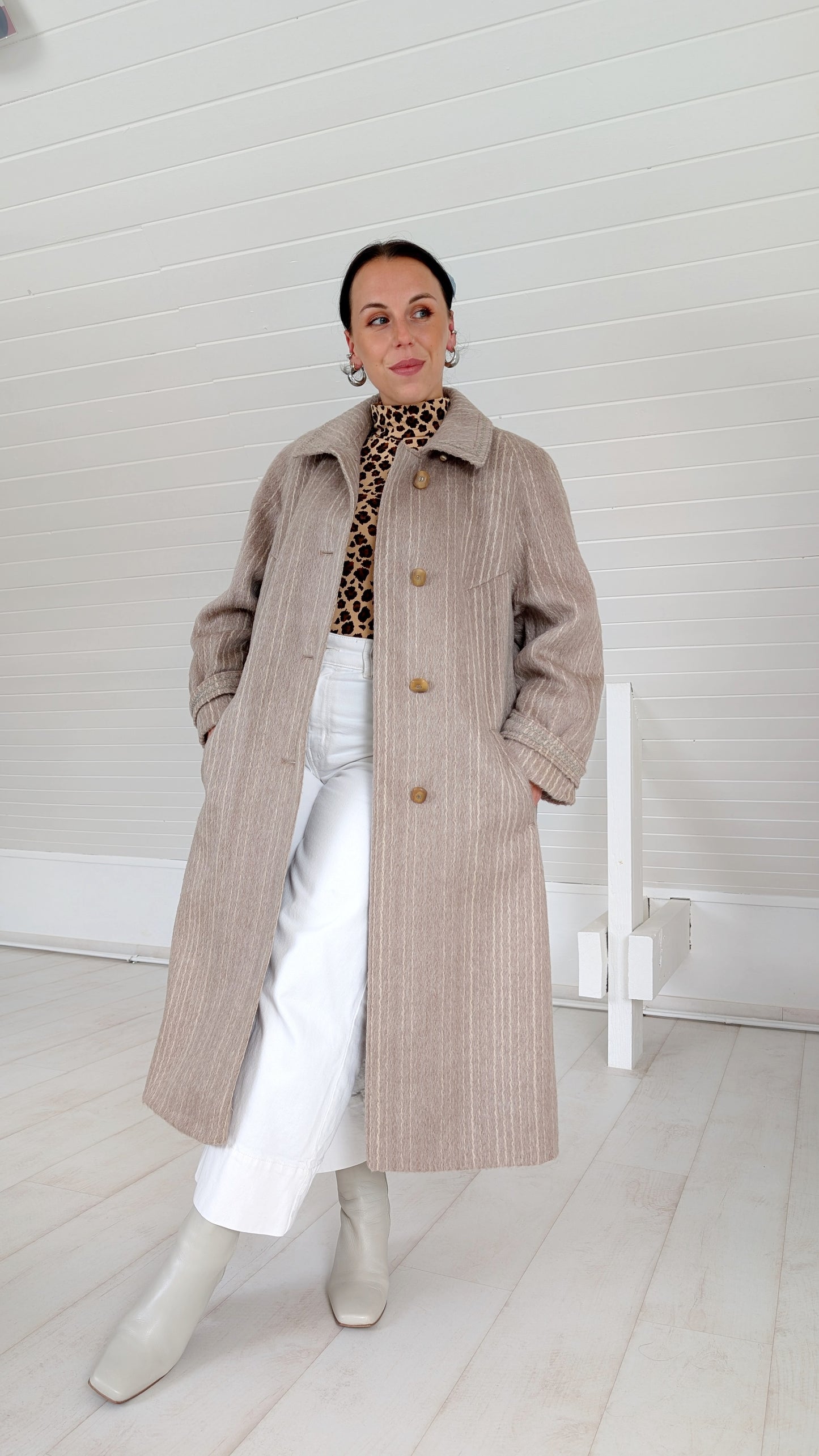 Manteau pure laine lama 80s T38-40