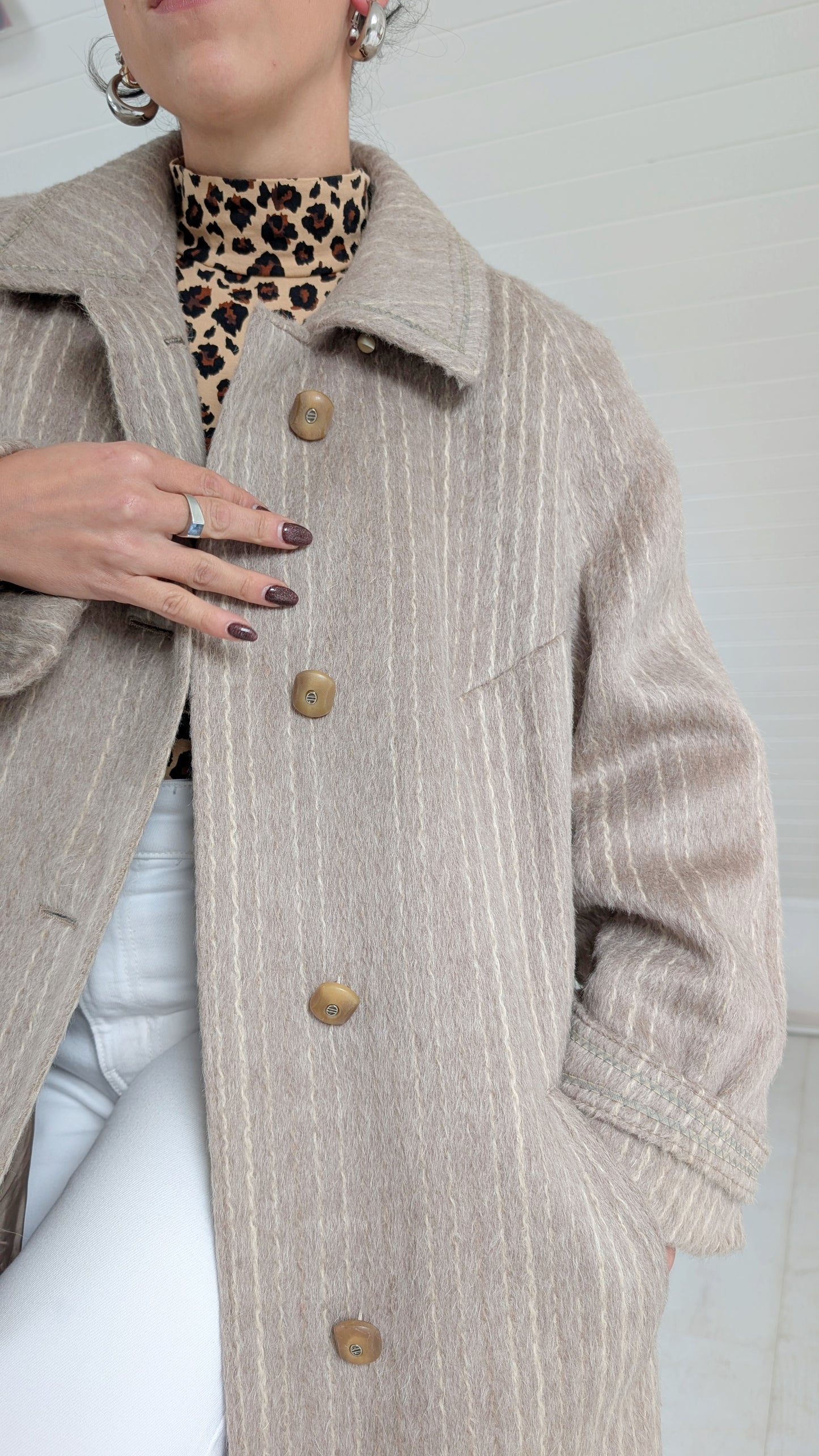 Manteau pure laine lama 80s T38-40