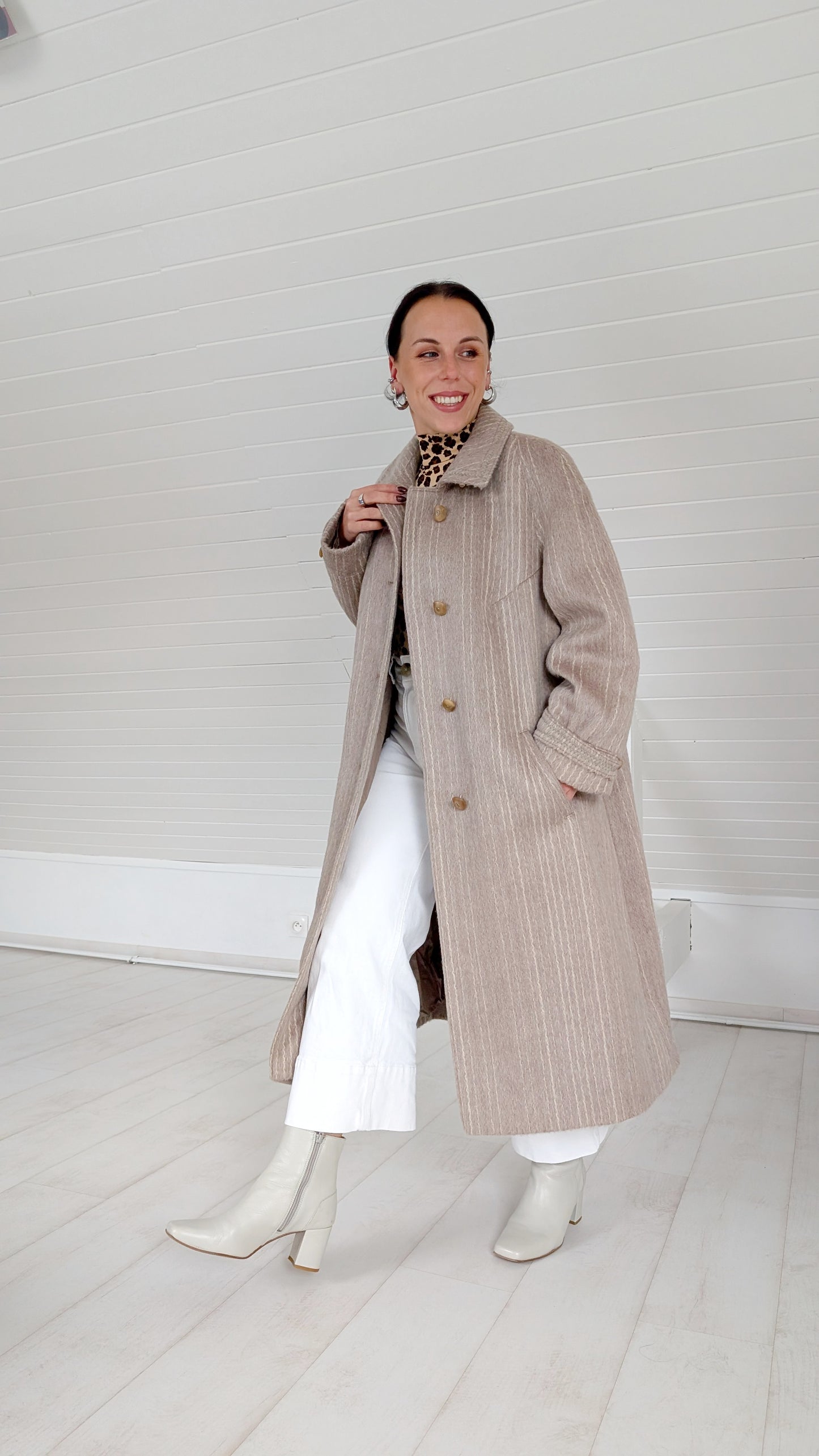 Manteau pure laine lama 80s T38-40