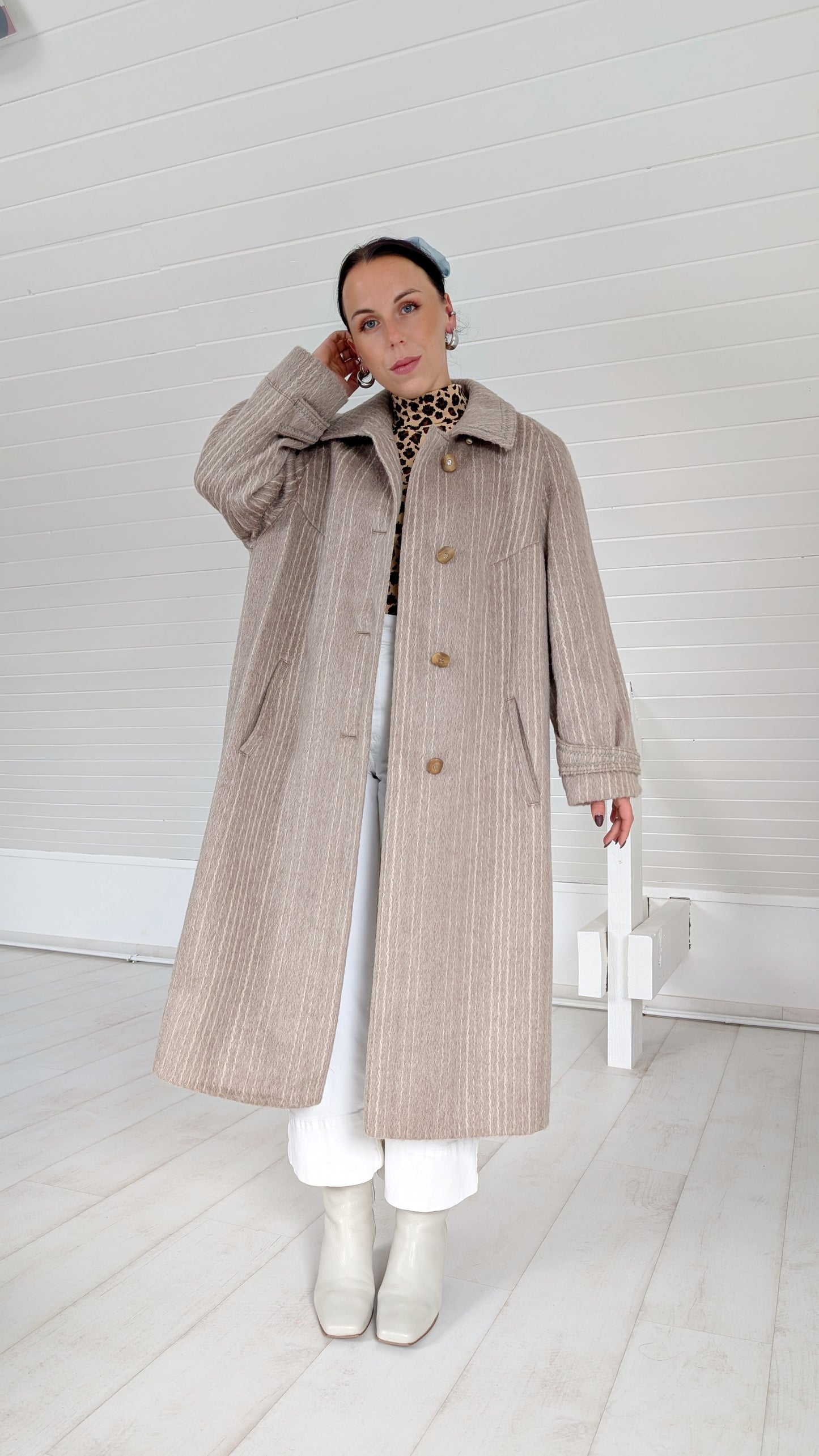 Manteau pure laine lama 80s T38-40