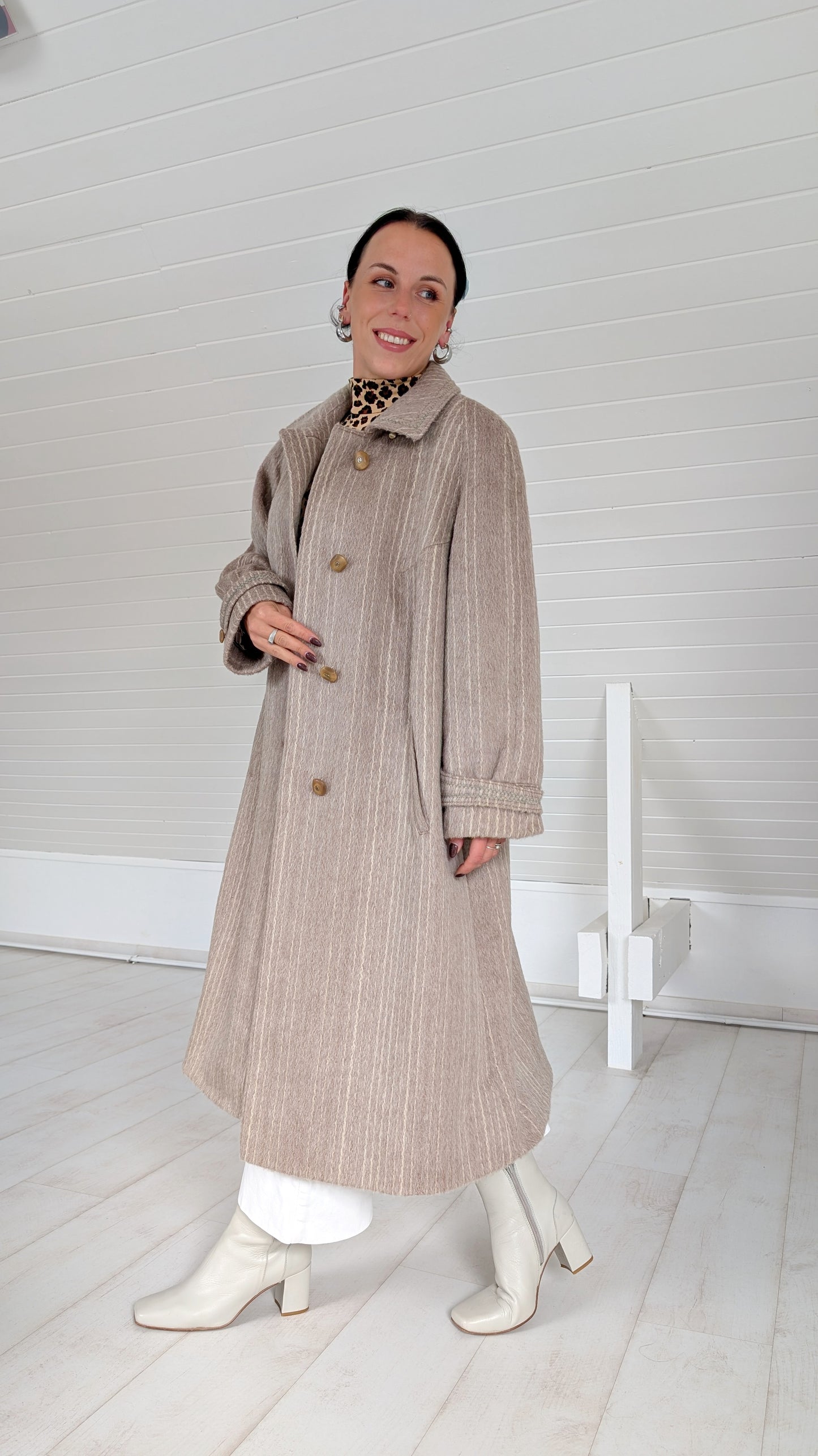 Manteau pure laine lama 80s T38-40