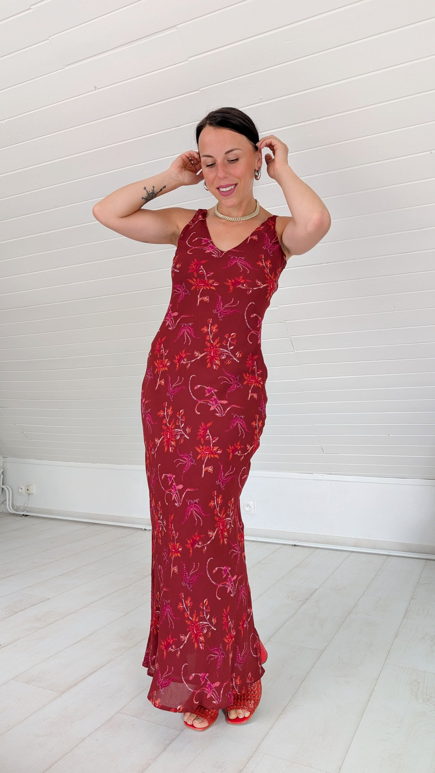 Robe maxi 90s viscose T38