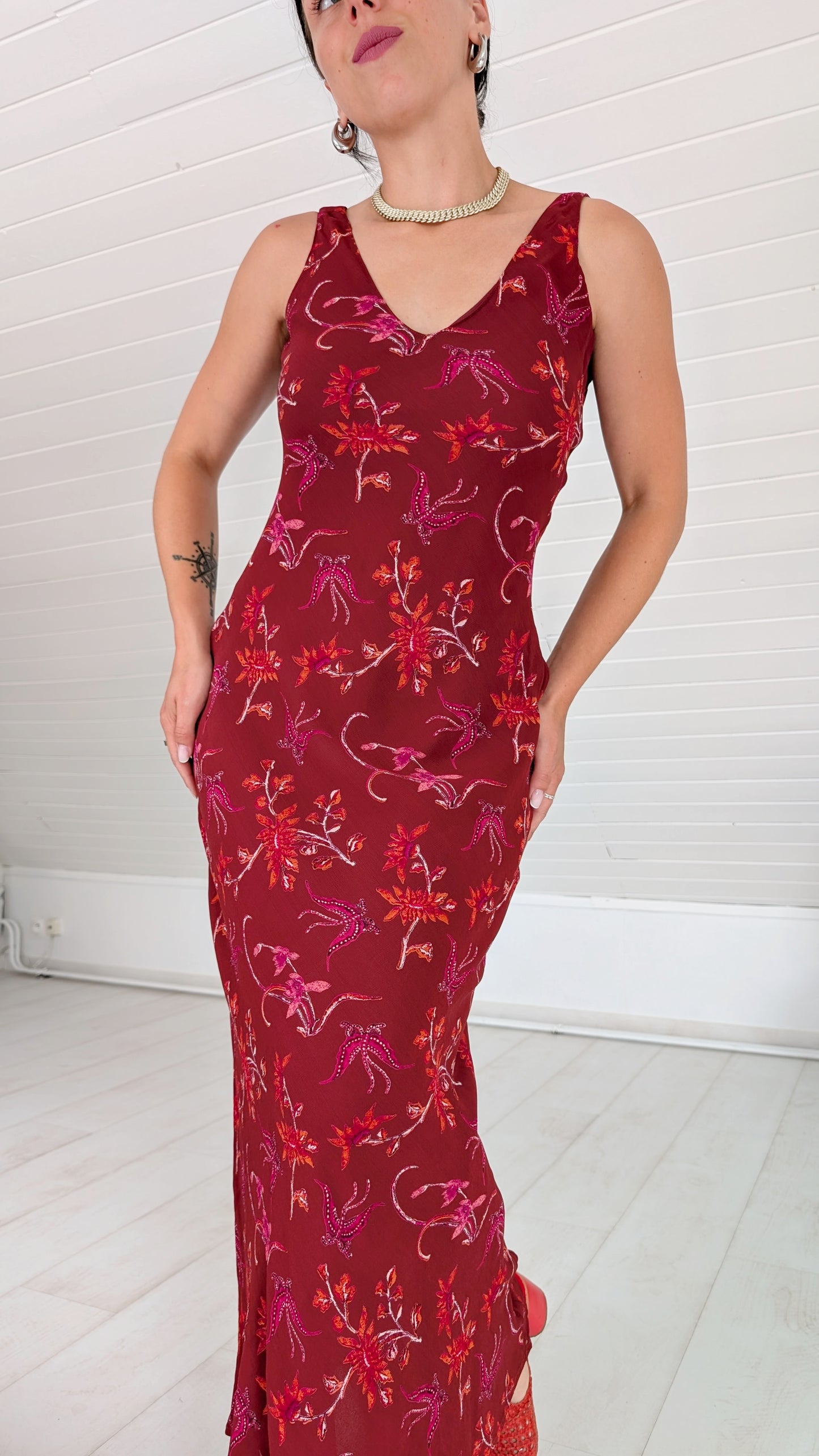 Robe maxi 90s viscose T38