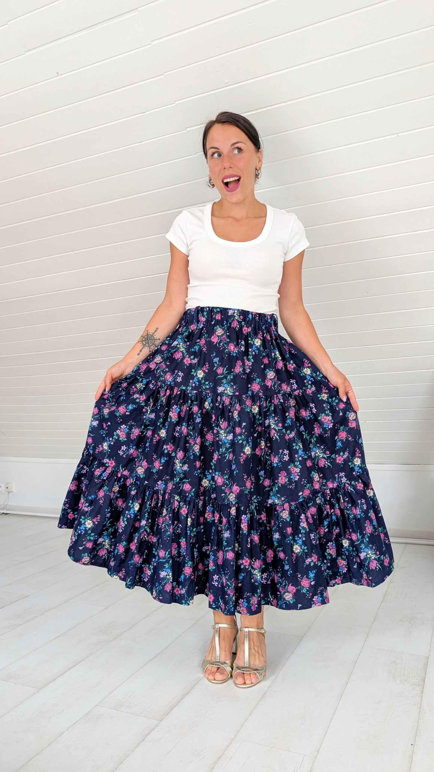 Superbe jupe maxi coton T42