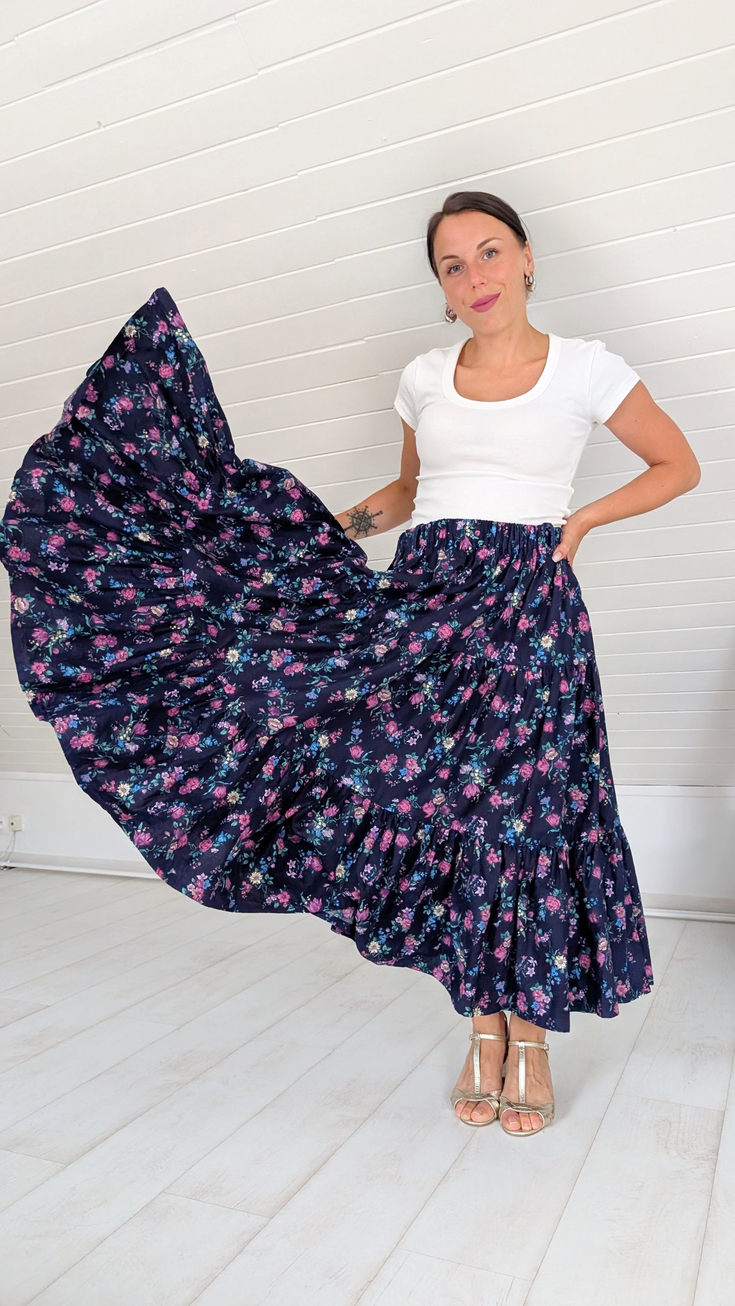 Superbe jupe maxi coton T42