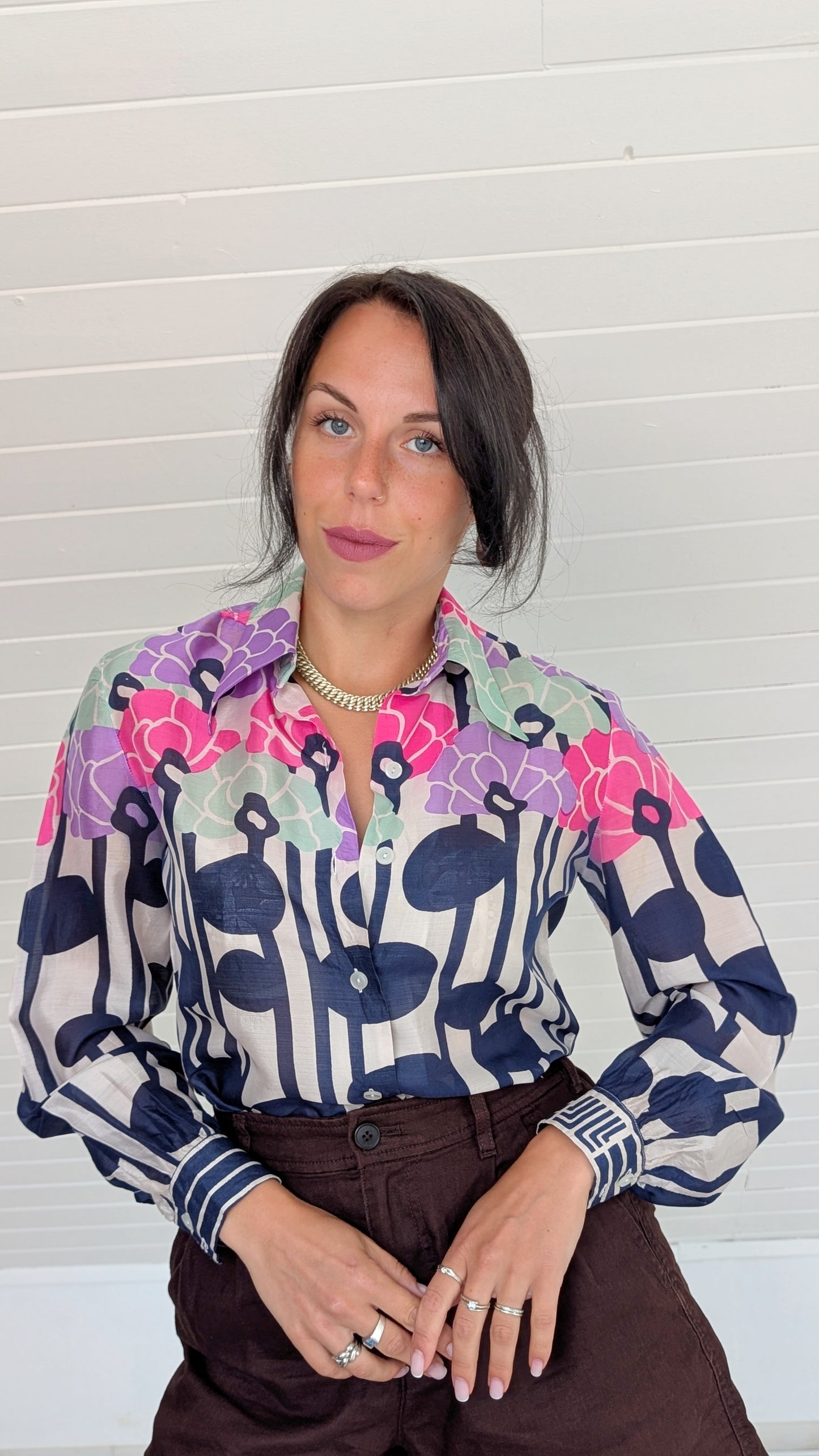 Blouse 70s Lanvin soie T36