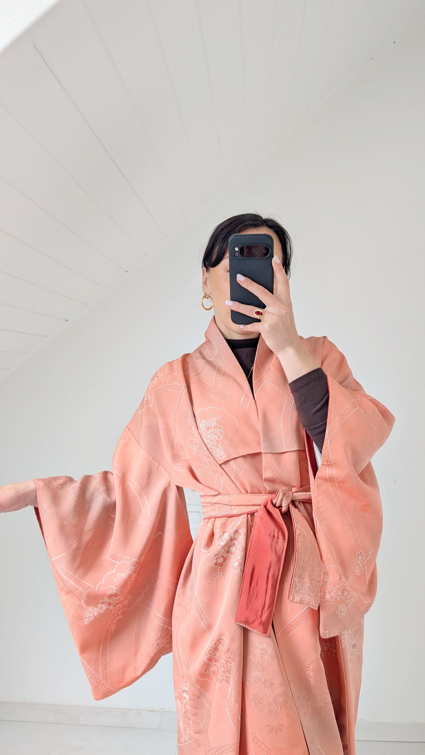 Kimono ancien soie à broderies