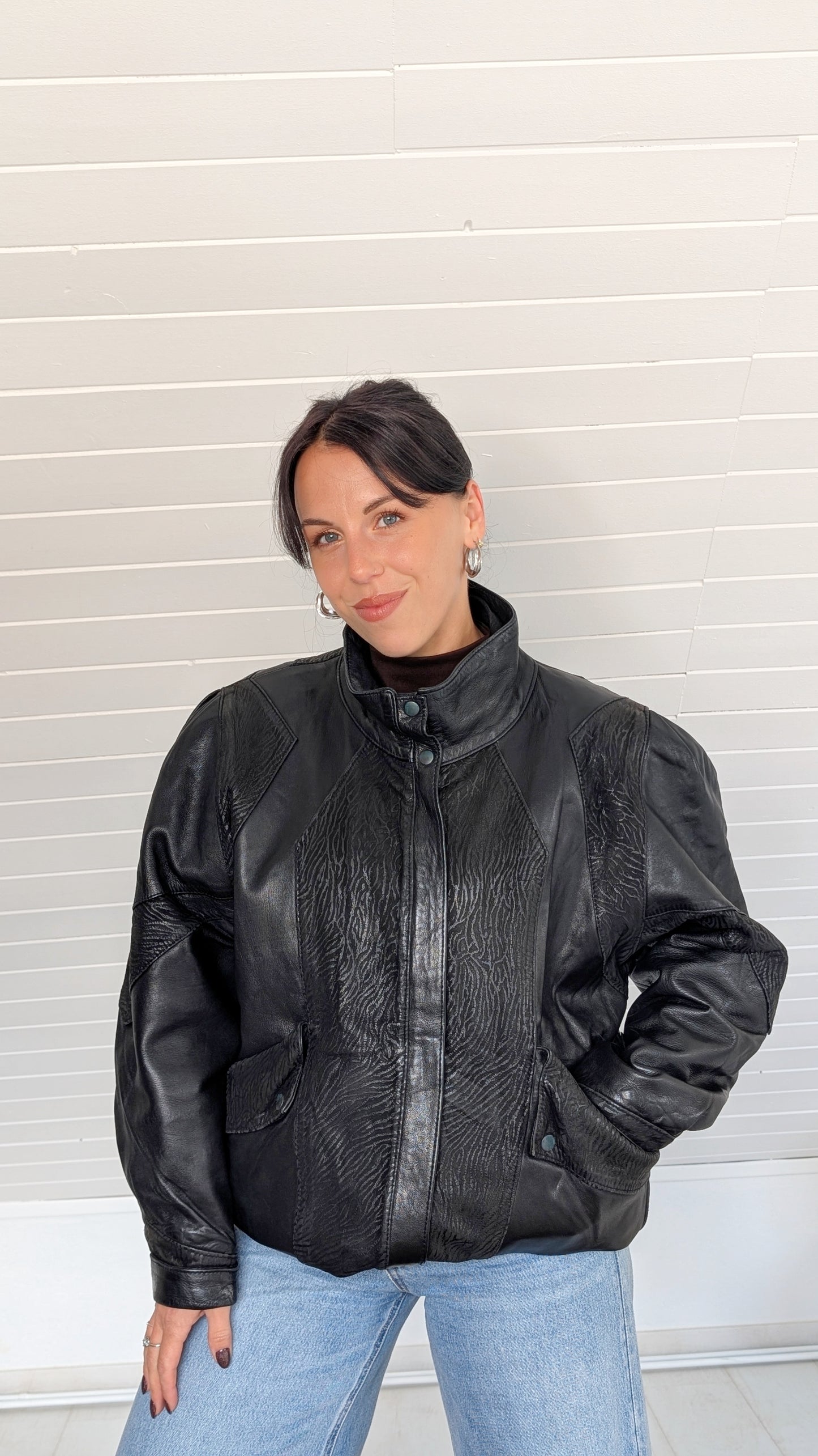 Blouson cuir agneau 1980 T42