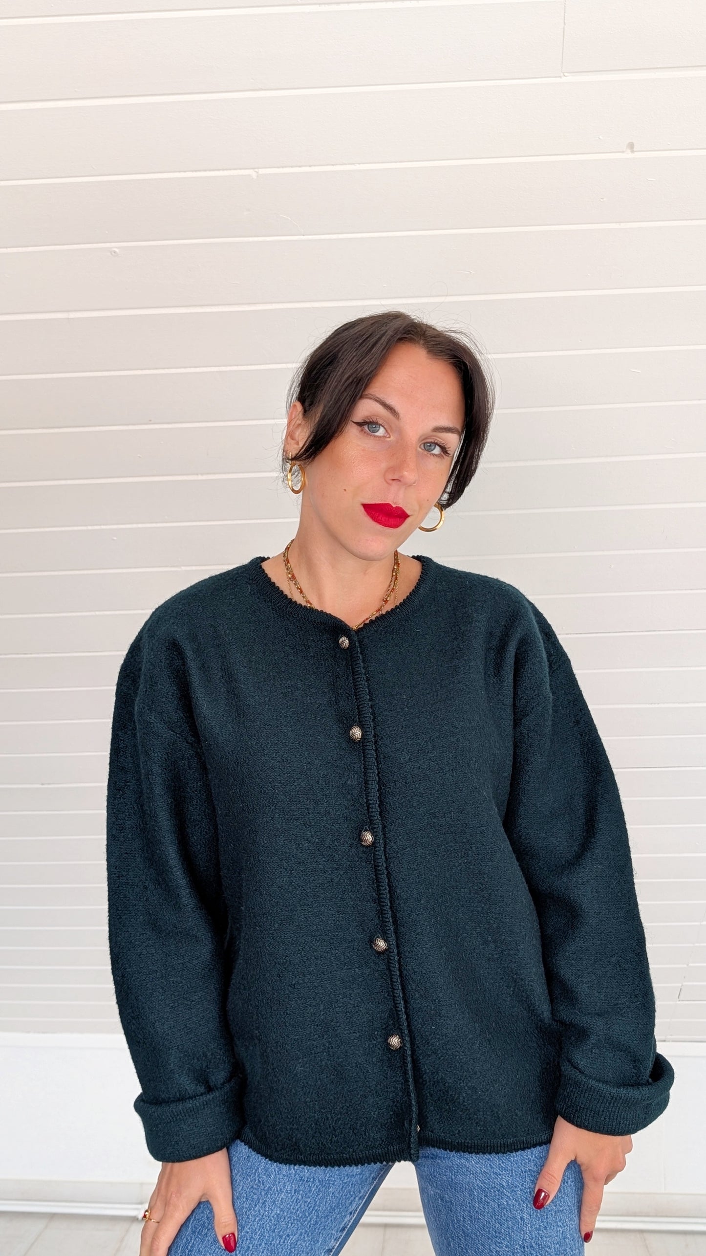 Cardigan pure laine vert sapin T40-42