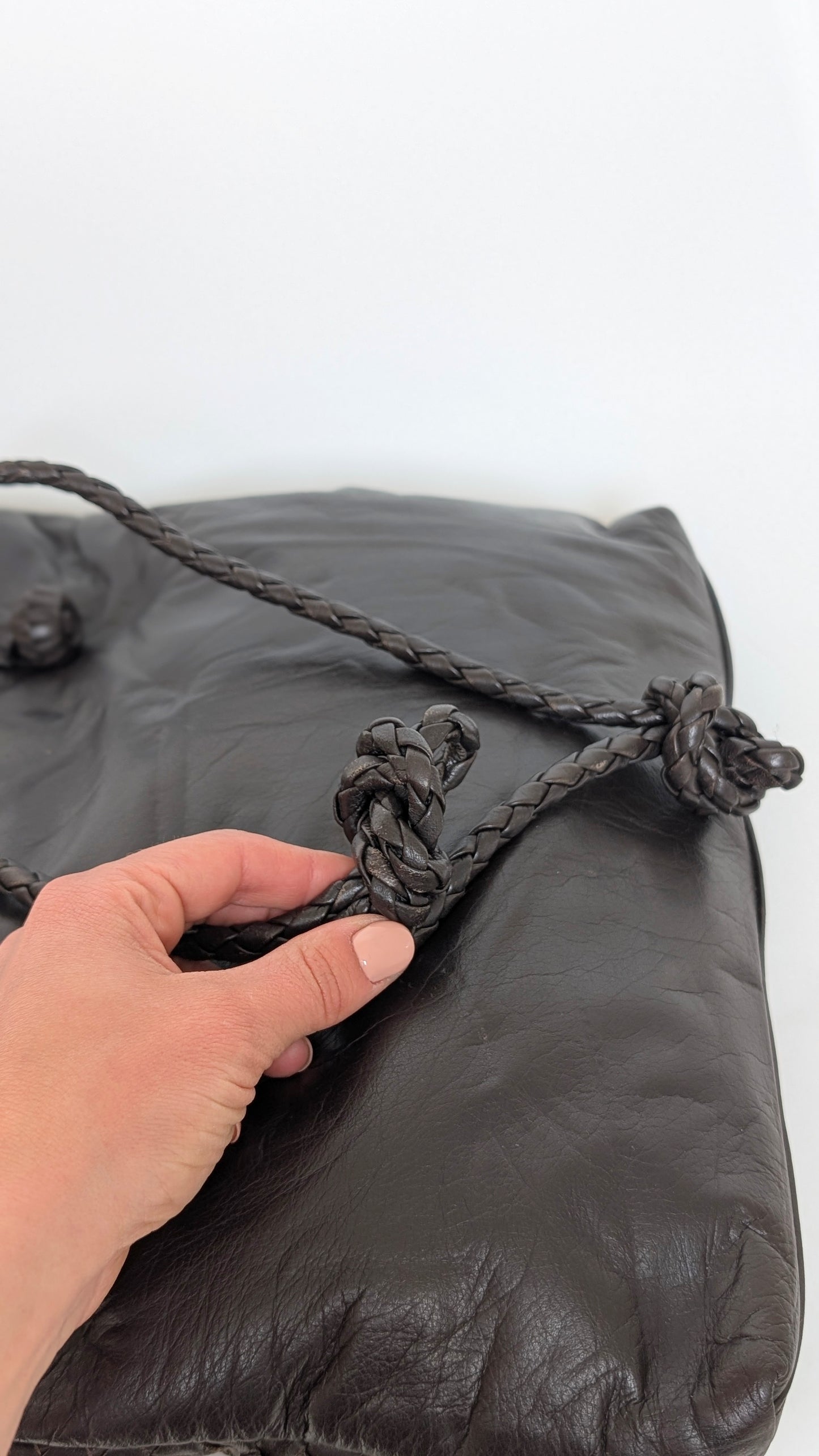 Sac en cuir souple tréssé