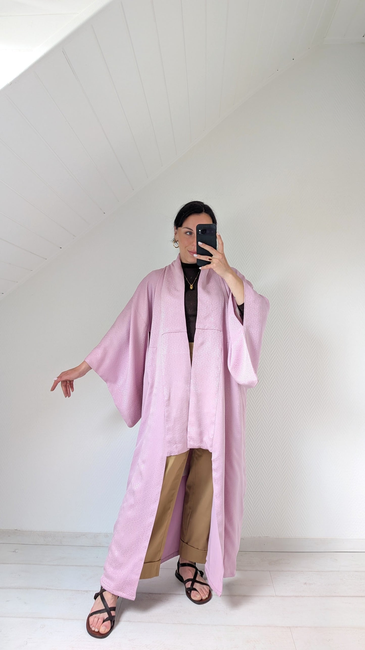 Kimono ancien soie violet