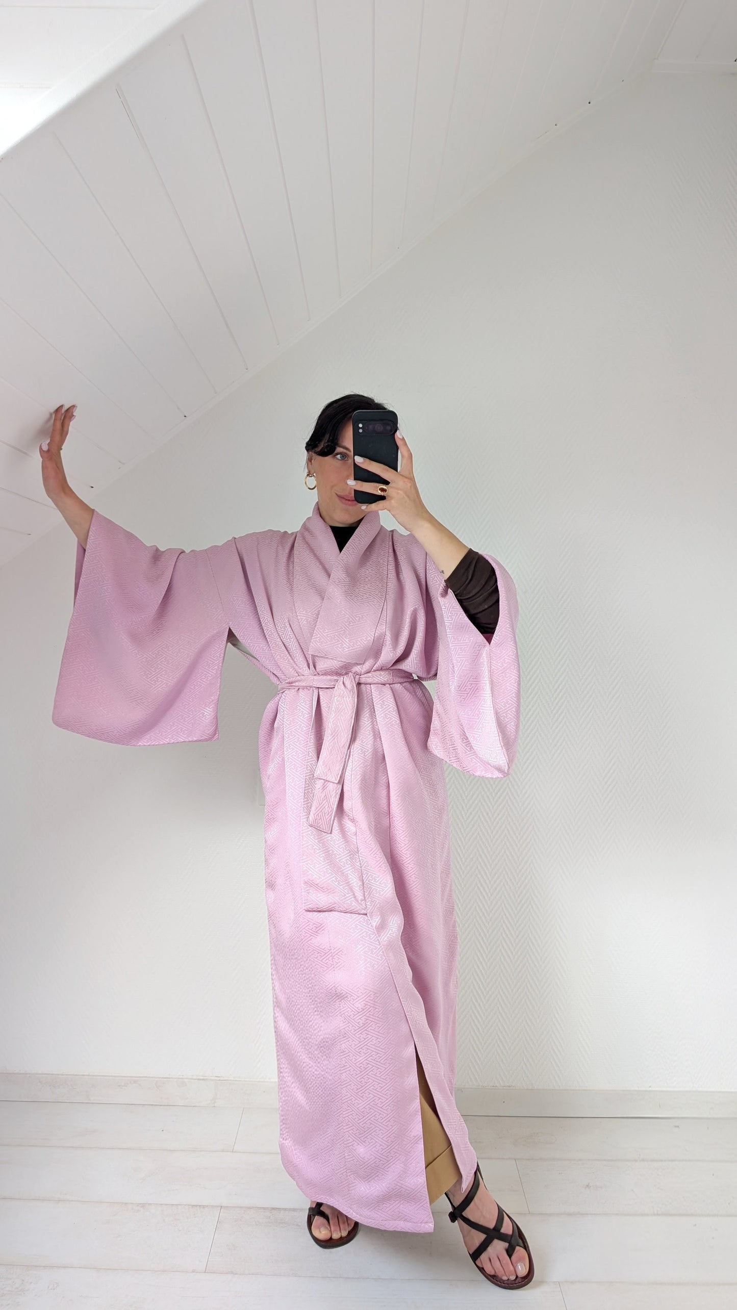 Kimono ancien soie violet