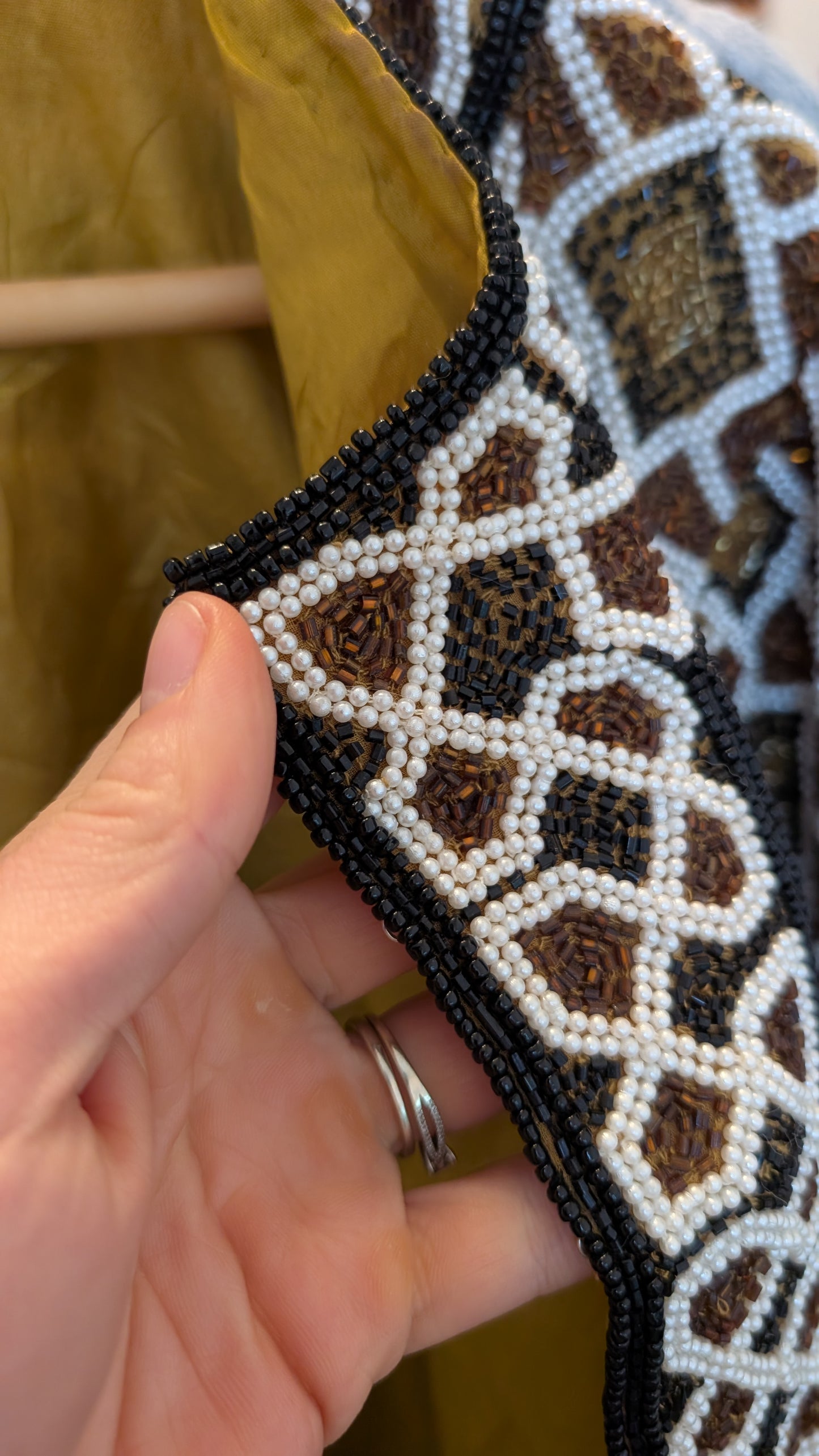 Veste à perles soie 80s T36-38