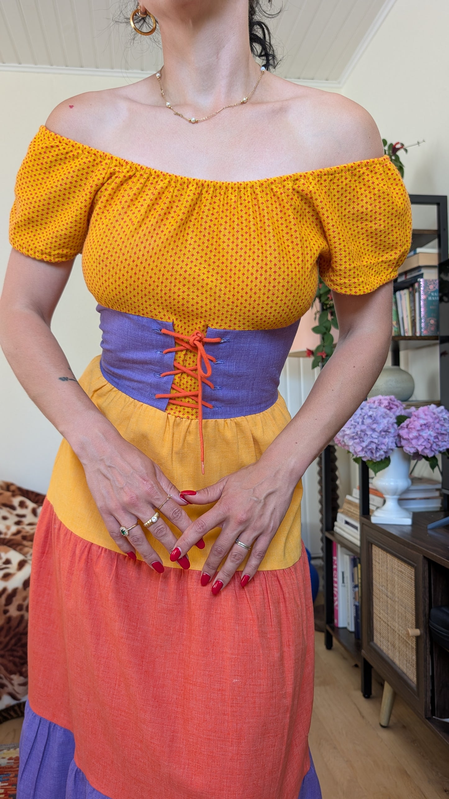 Robe 70s coton et viscose T36