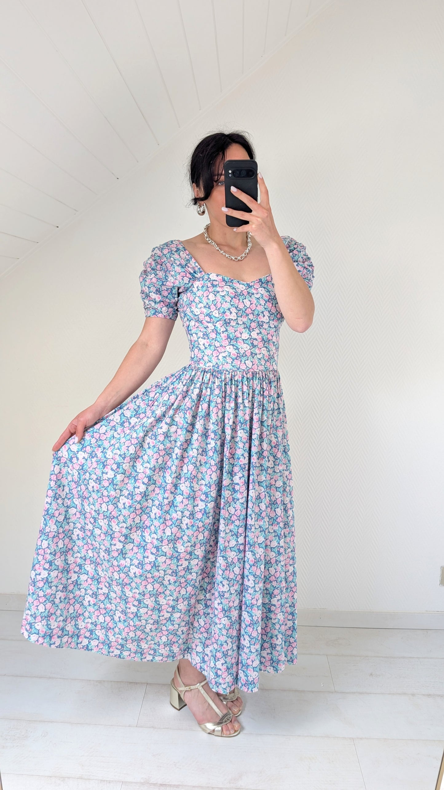 Robe Laura Ashley coton 80s T36