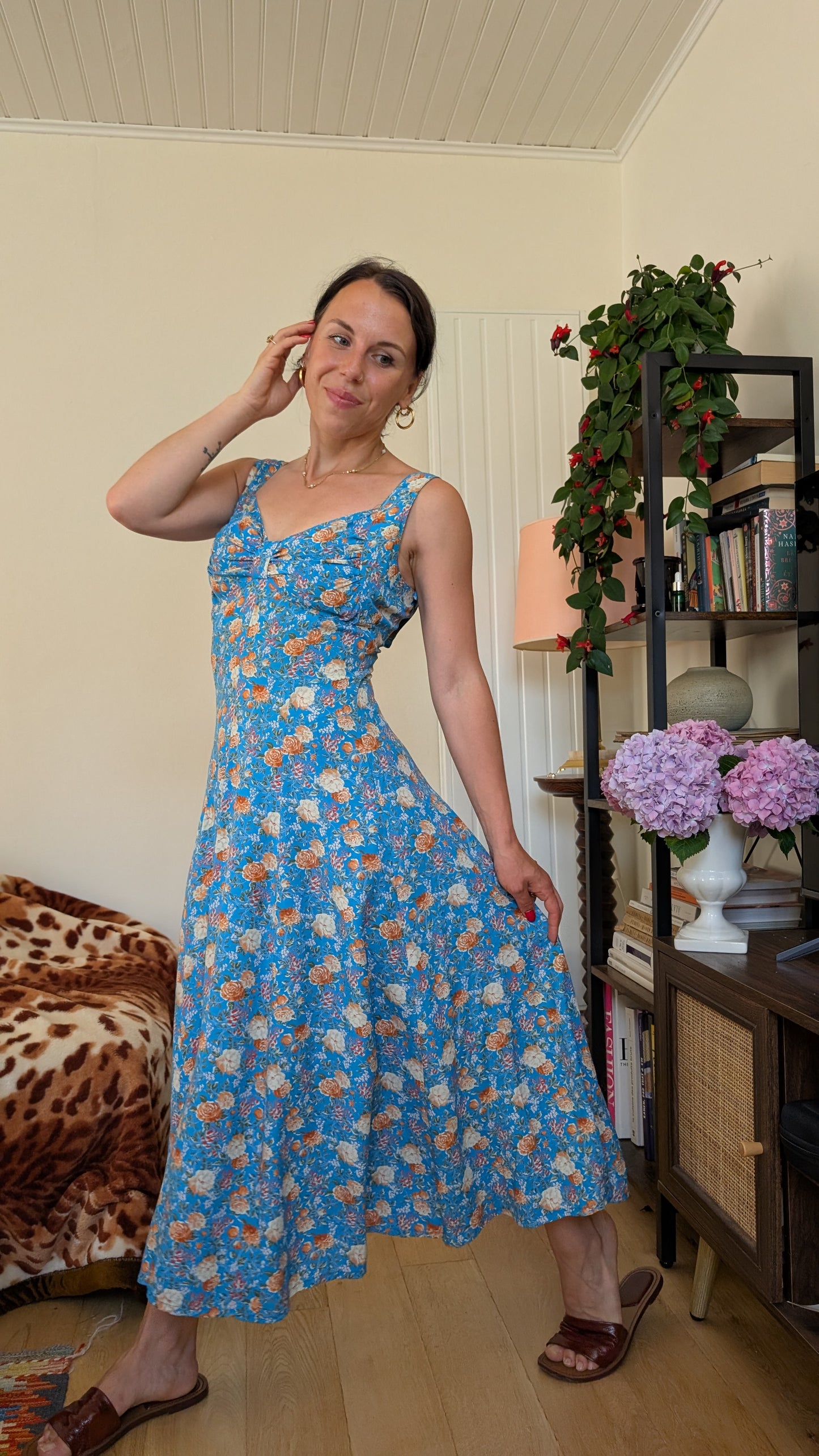 Robe coton faite main T34-36