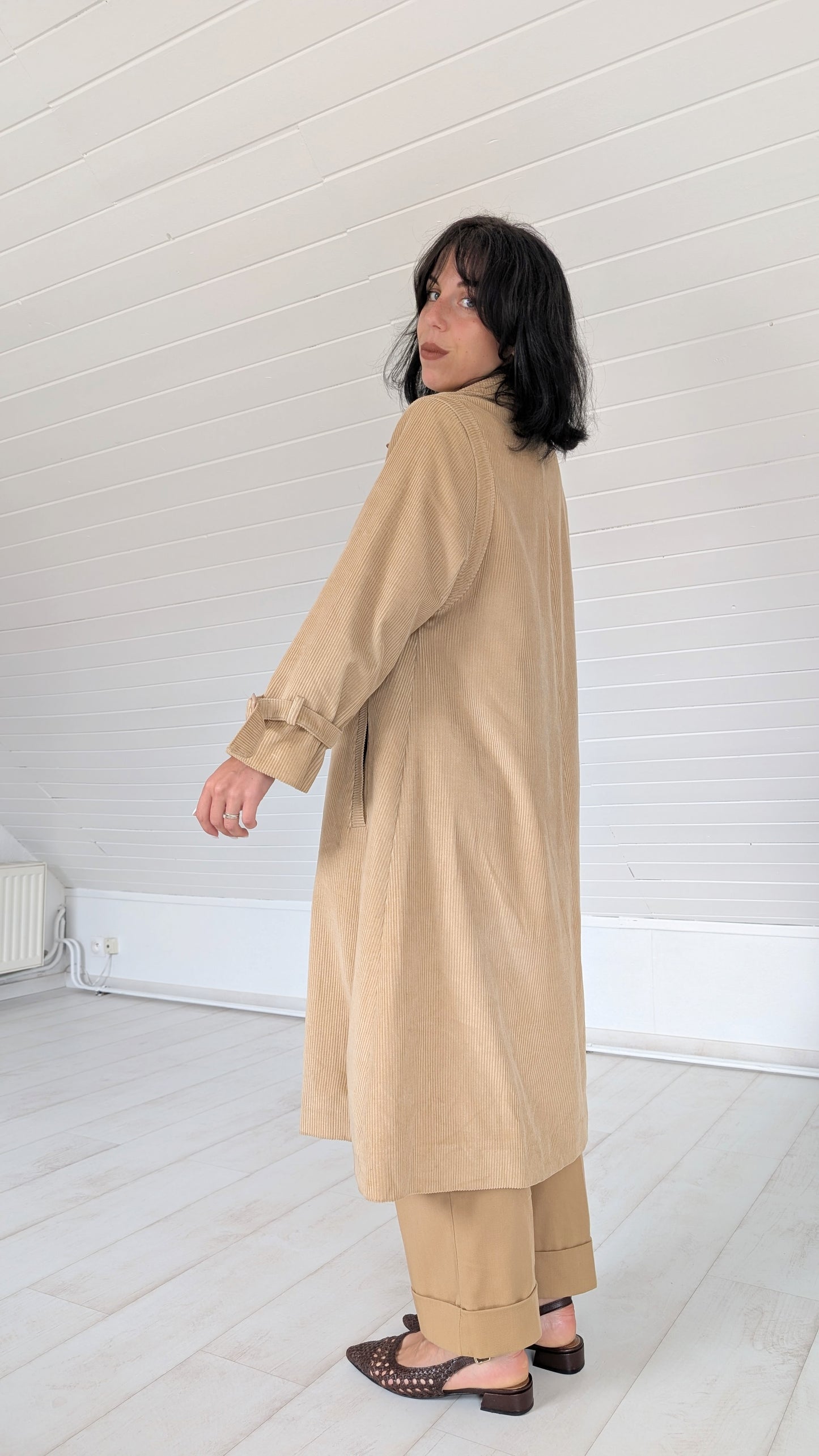 Trench velours de coton 70s T36-38