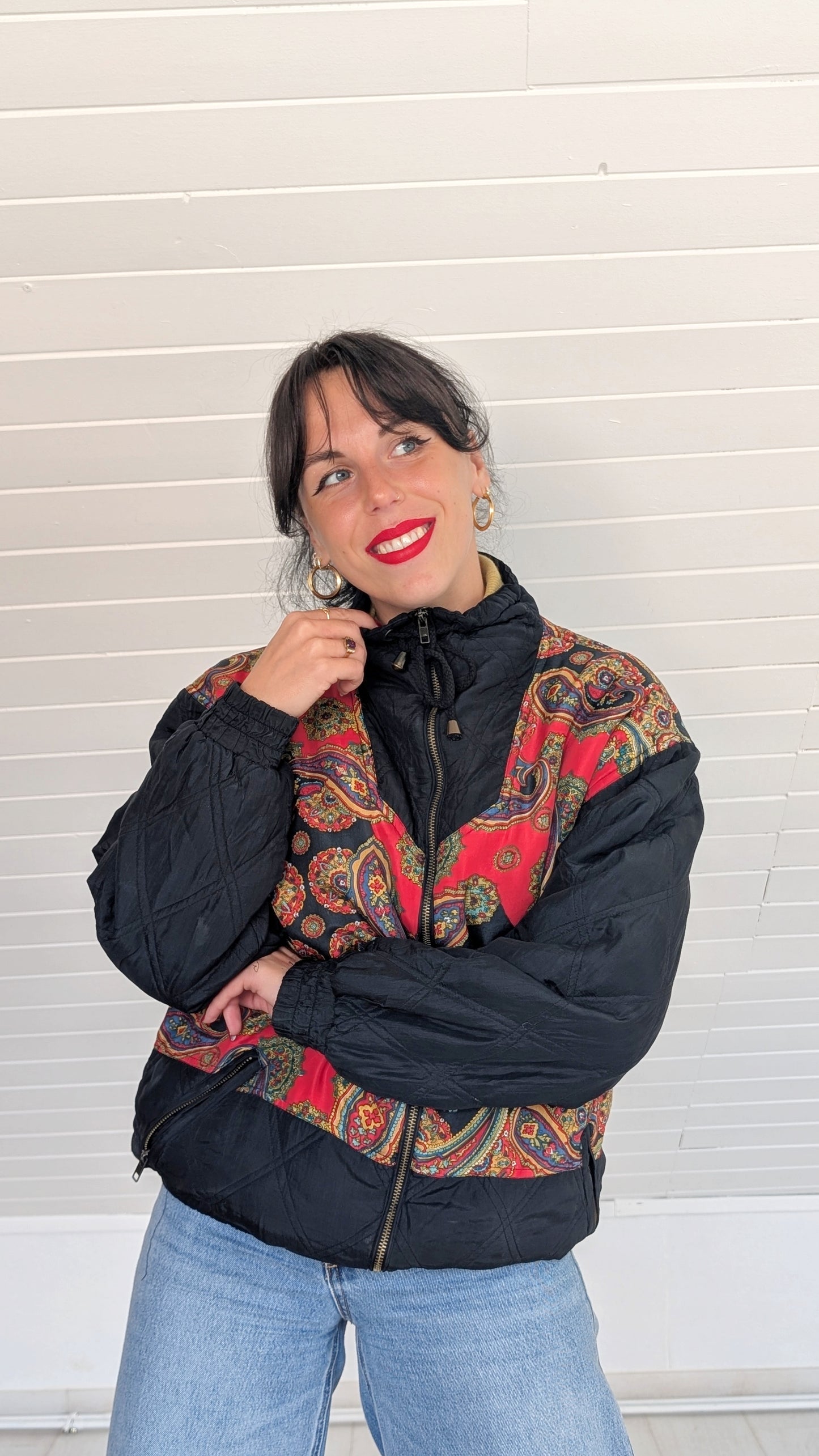 Veste/bombers 80s soie T40-42