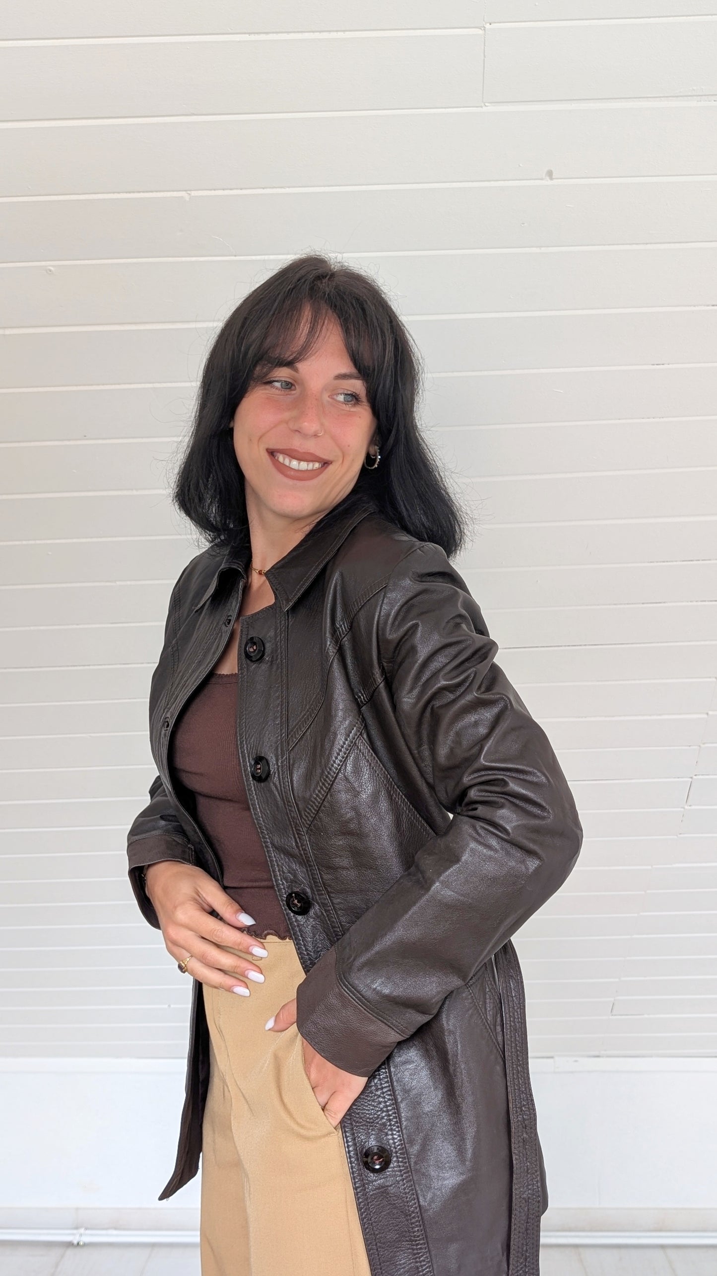 Trench cuir 70s T36