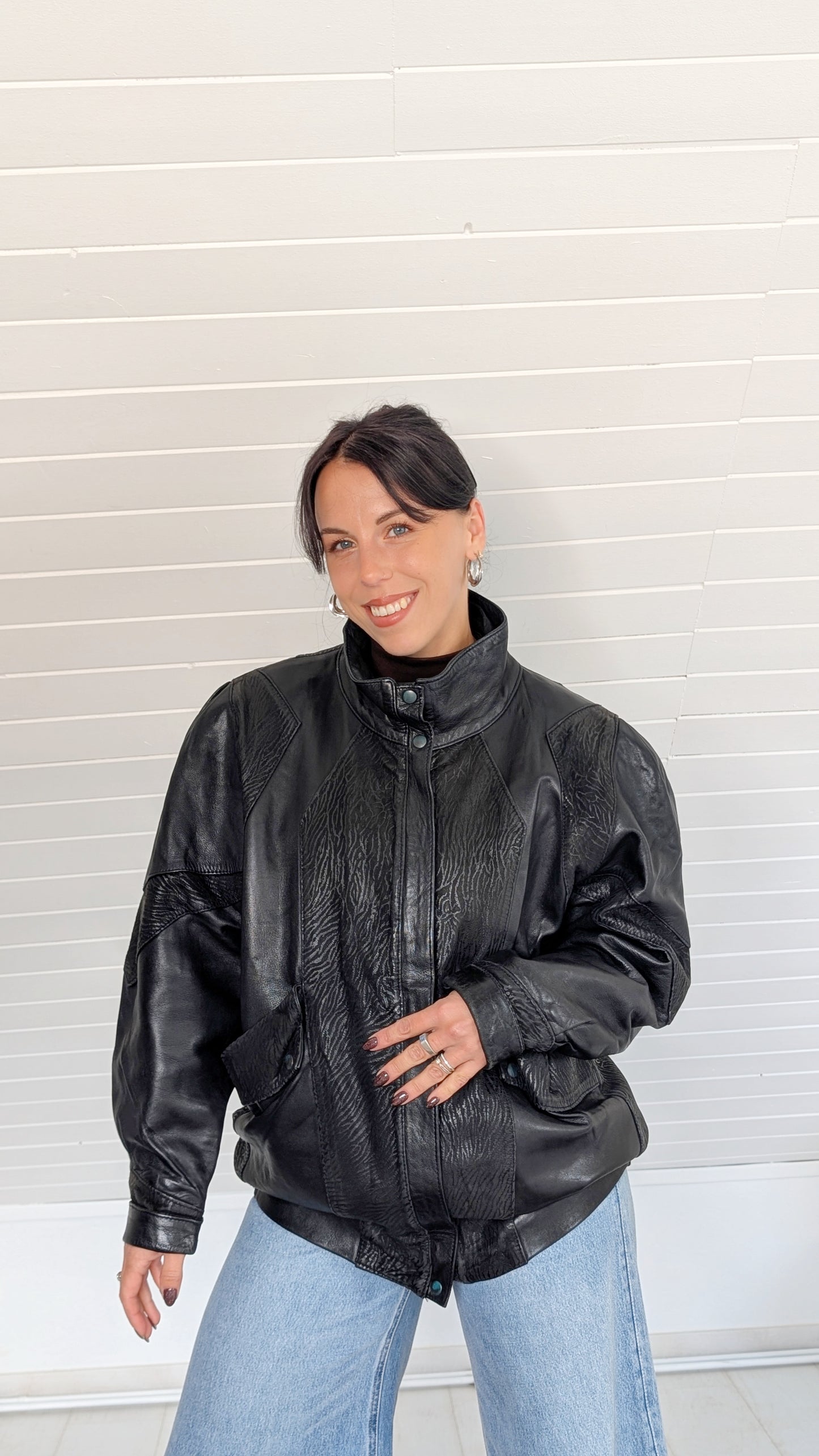 Blouson cuir agneau 1980 T42